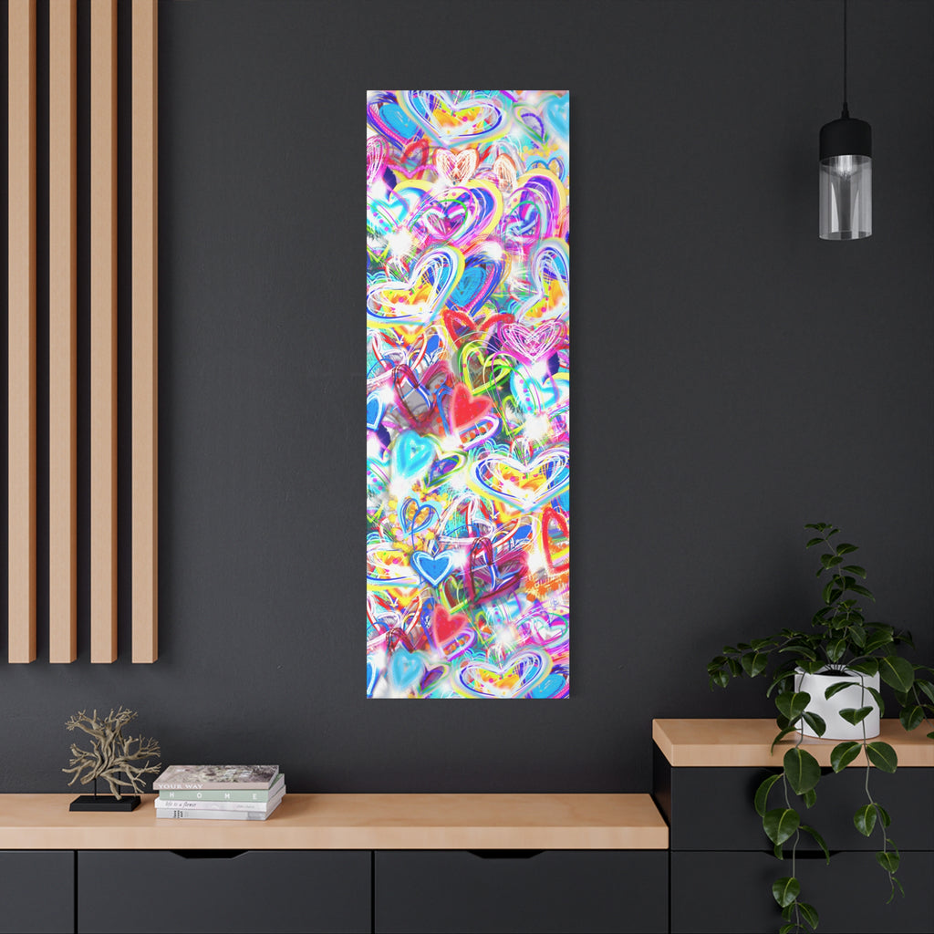 Colorful Heart Graffiti Matte Canvas