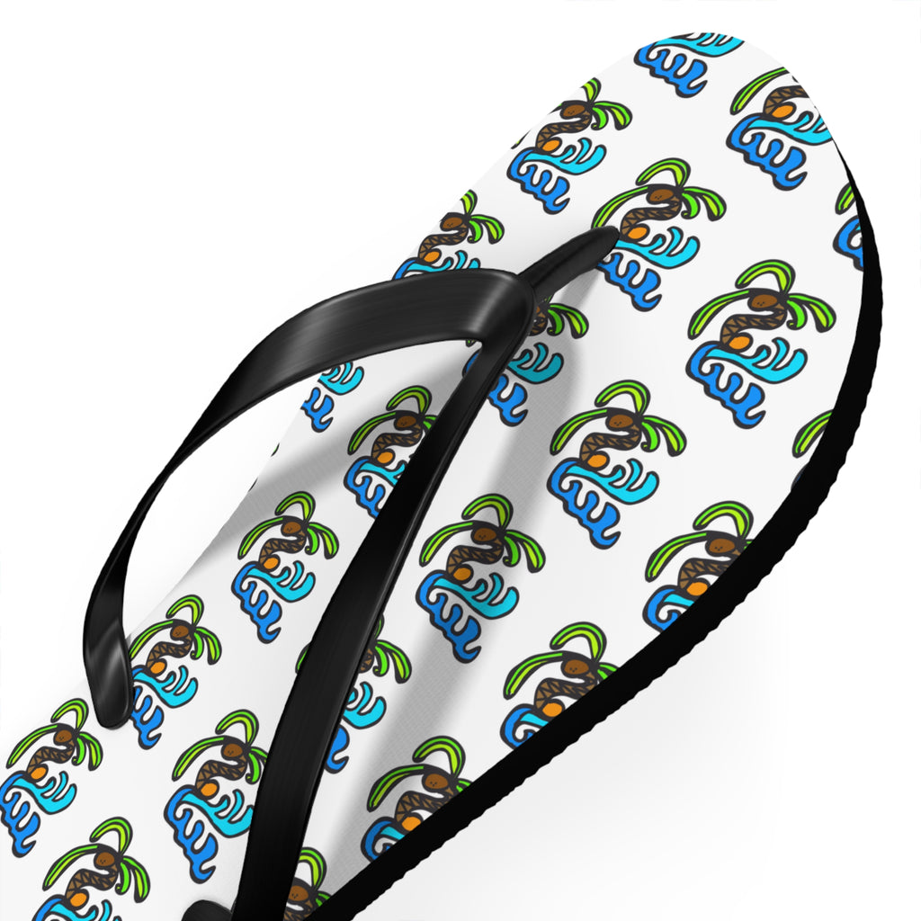 Flip Flops — Tropical Palm Tree Pattern Beach Sandals