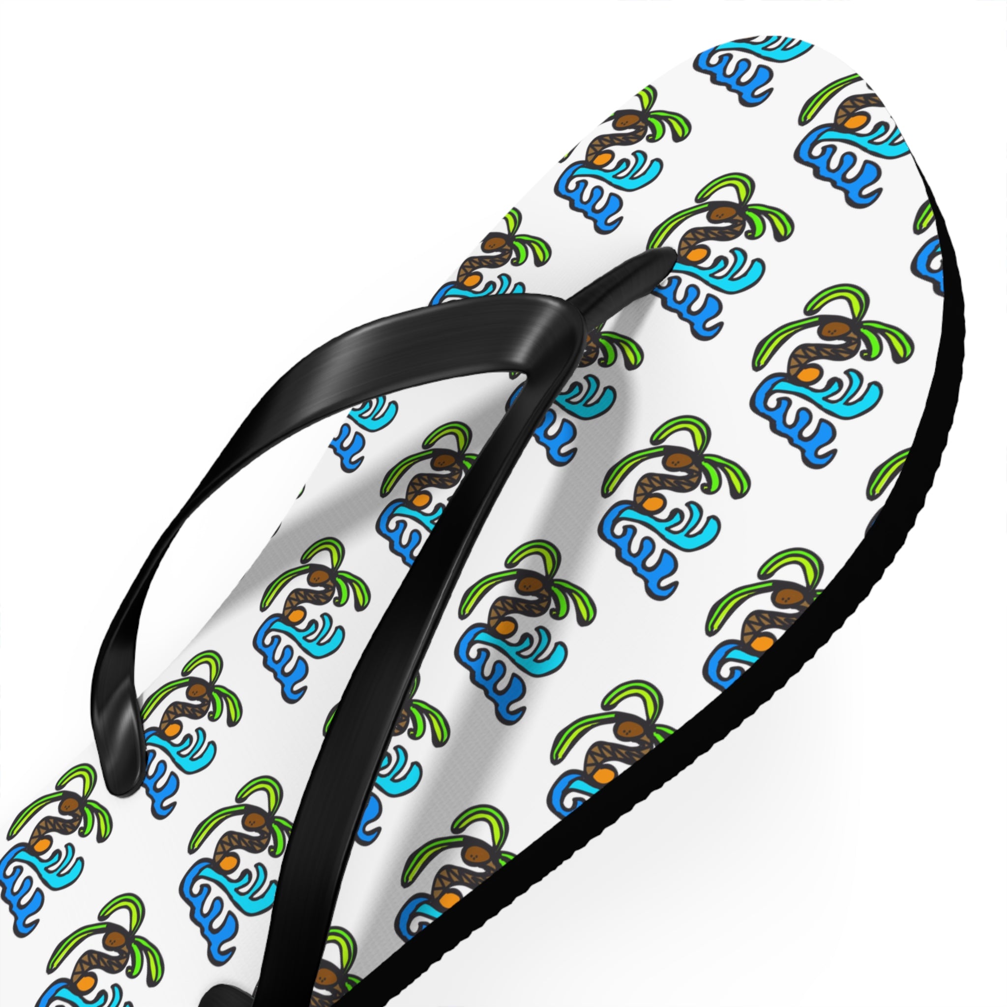Flip Flops — Tropical Palm Tree Pattern Beach Sandals