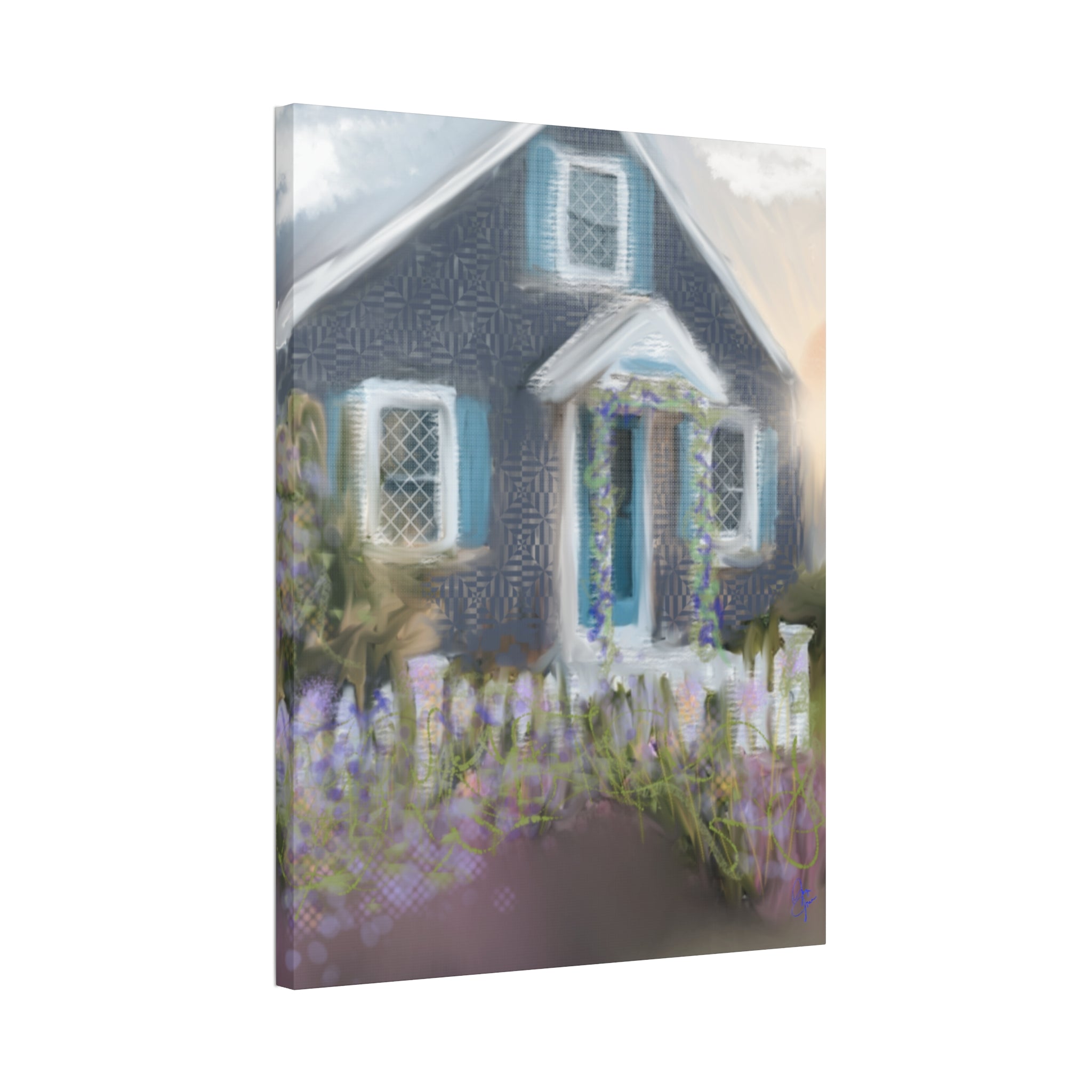 Coastal Cottage Garden Canvas Print — Stretched 1.5" Wall Art