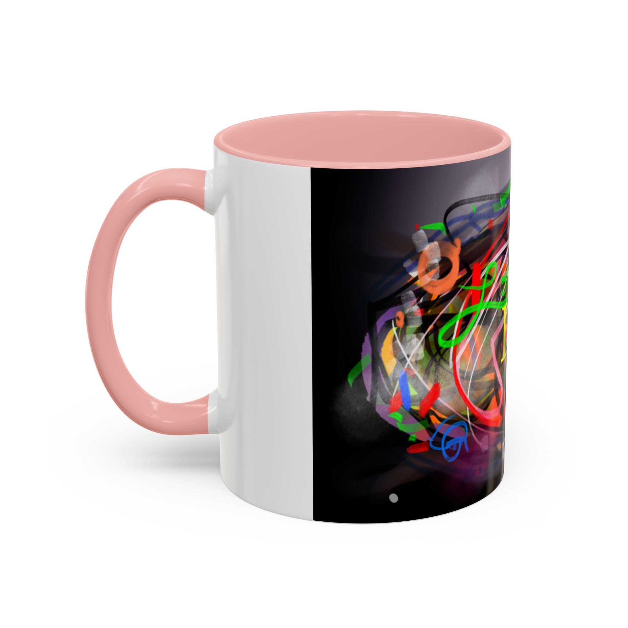 Abstract 'Live Your Life' Accent Coffee Mug — Colorful Artistic Ceramic Mug (11/15oz)