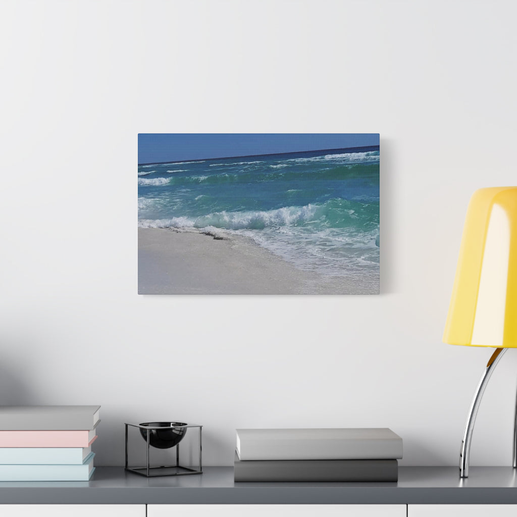 Seaside Waves Matte Canvas Print — Stretched Beach Wall Art
