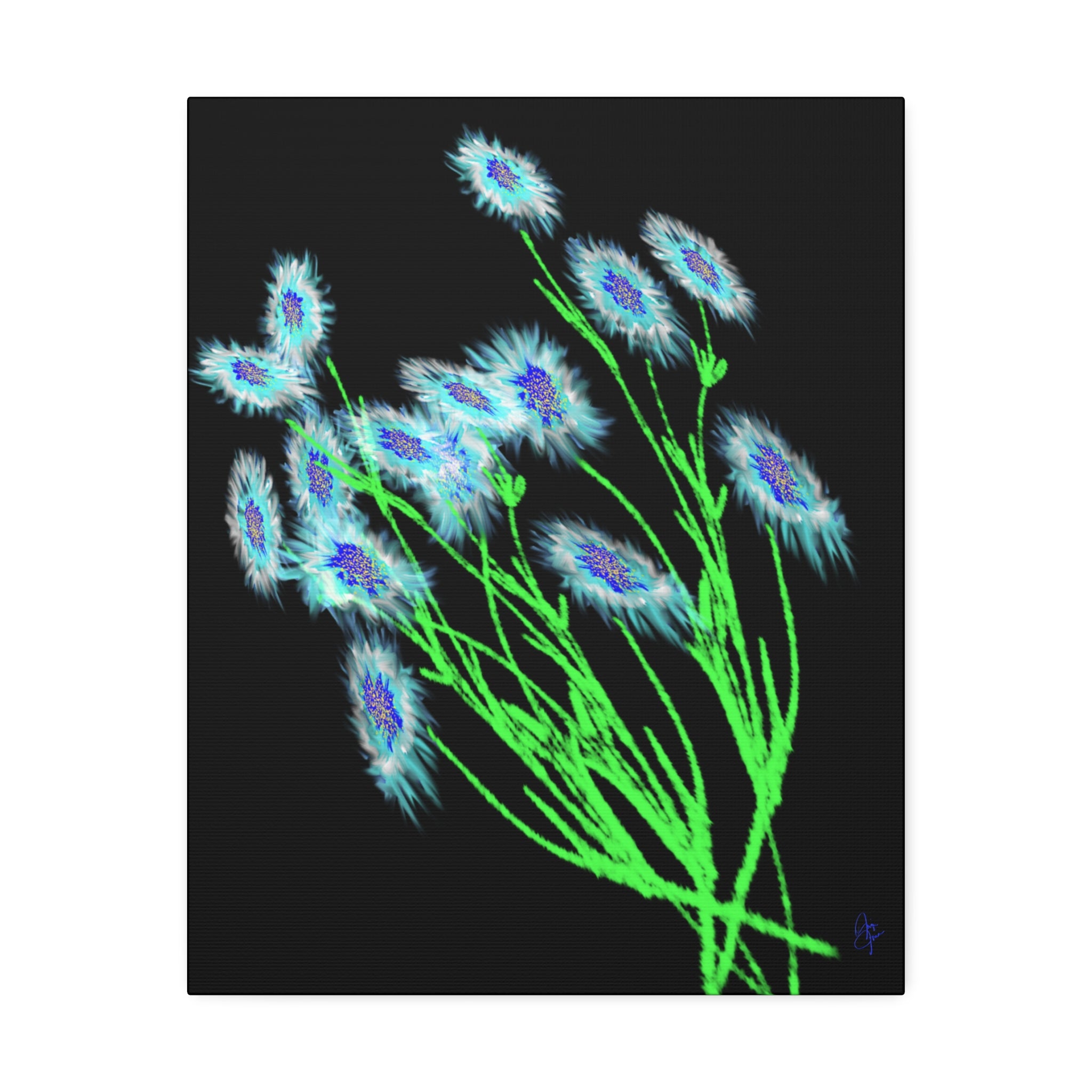 Neon Wildflower Canvas Print