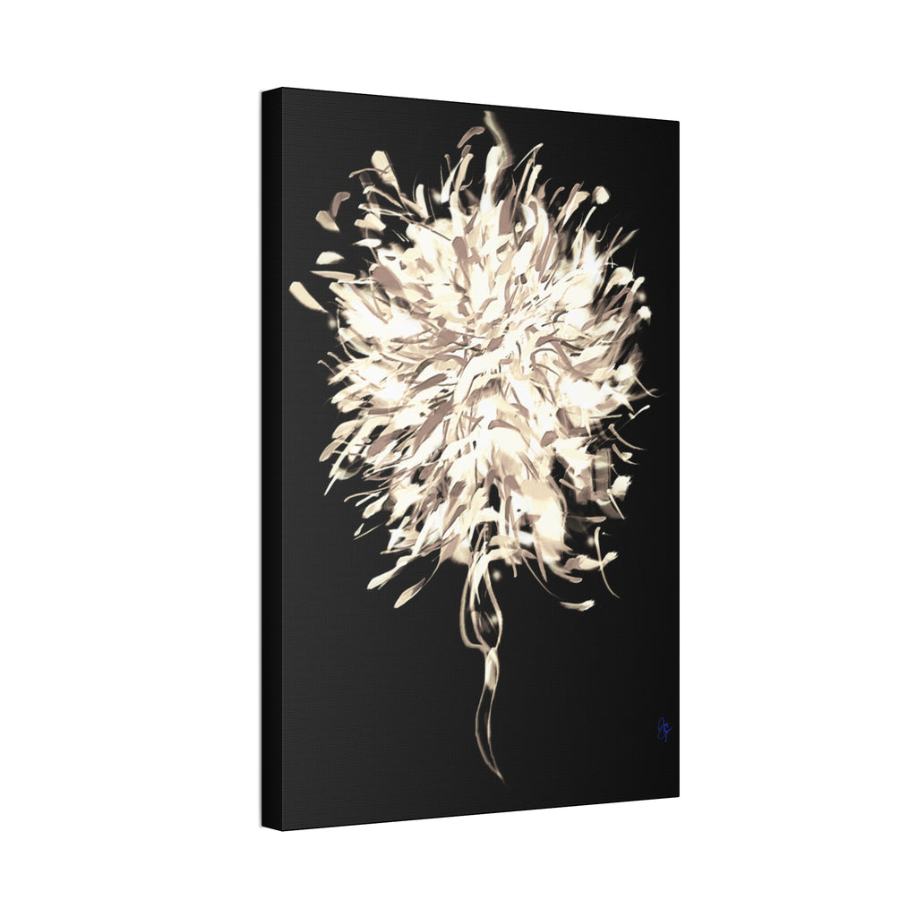 Abstract Floral Canvas Print – Neutral Burst Wall Art, Stretched 1.5"