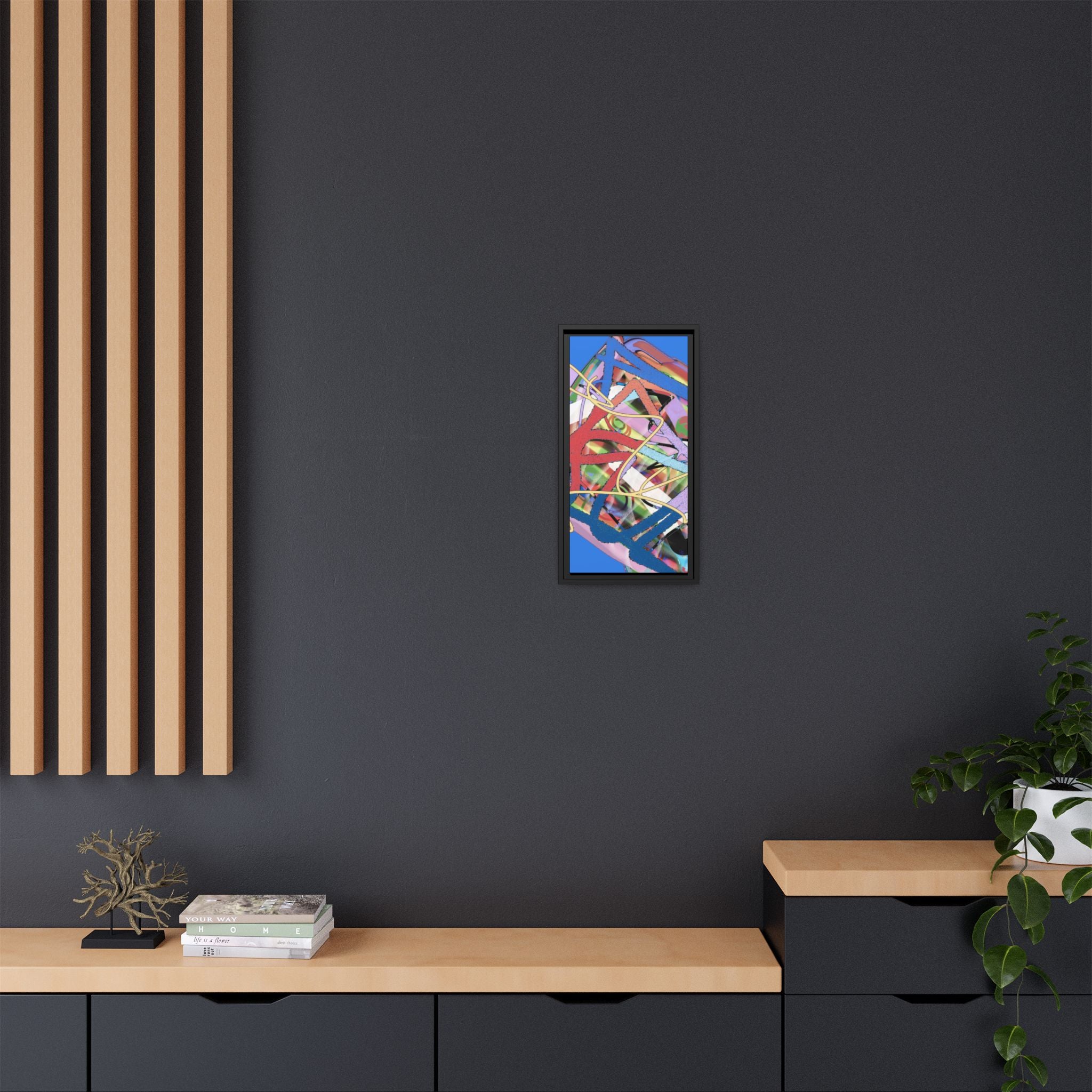 Abstract Multi‑Color Framed Canvas Art – Vibrant Modern Wall Decor