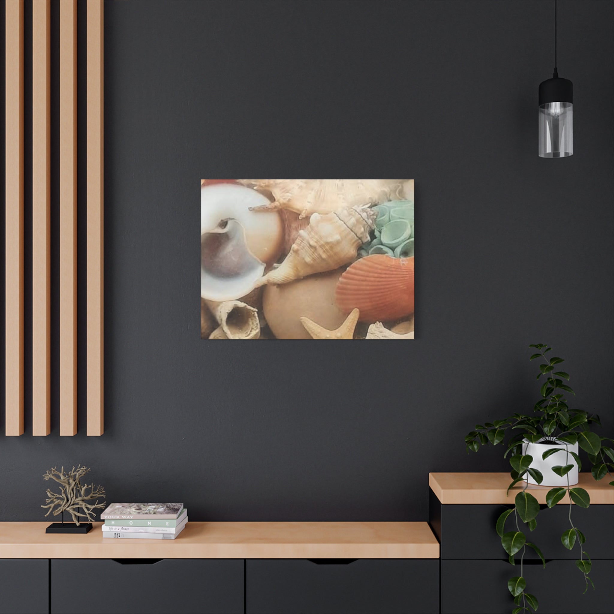 Seashells Beach Canvas Wall Art – Matte Stretched 1.25"