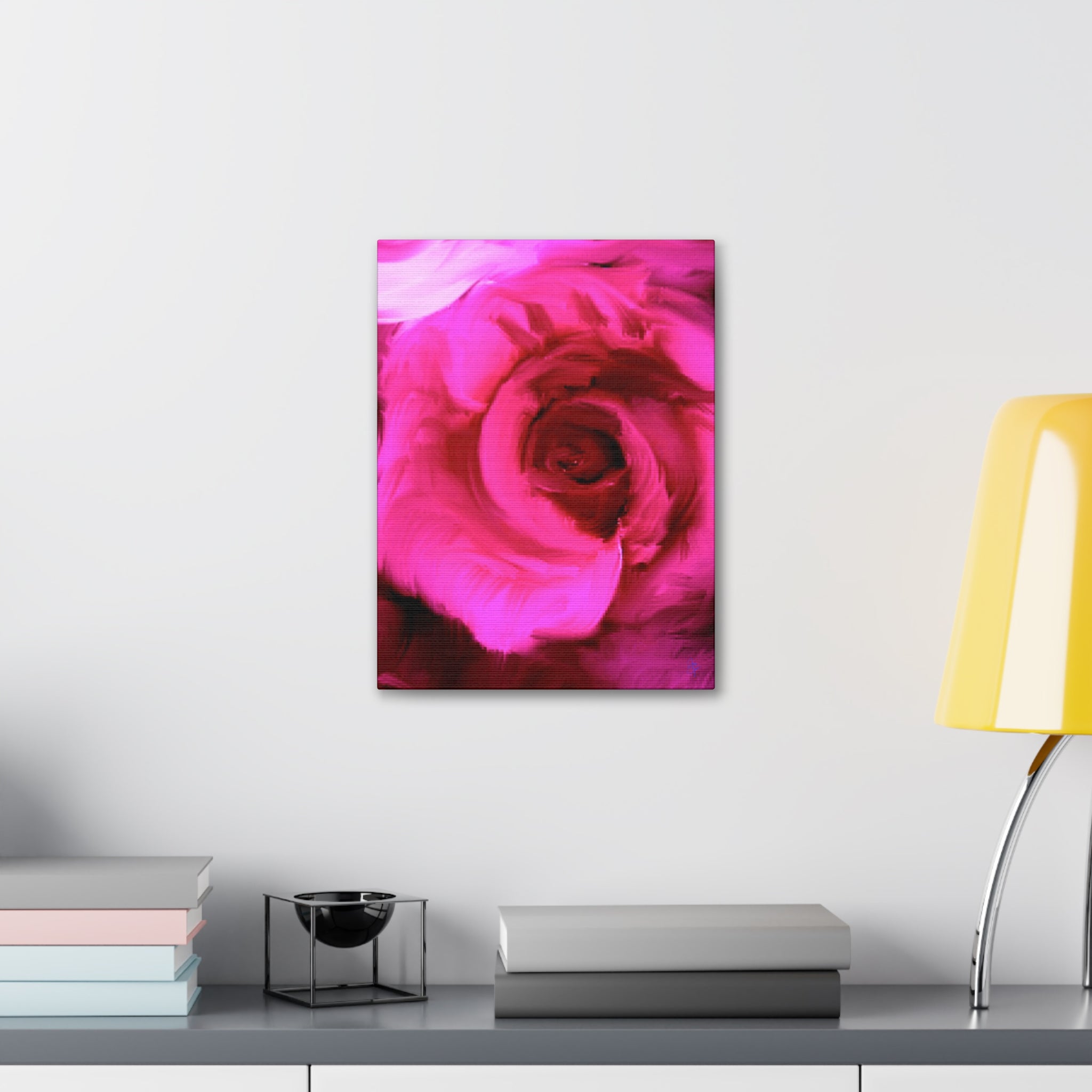 Pink Rose Abstract Canvas Print — Stretched 1.5" Wall Art