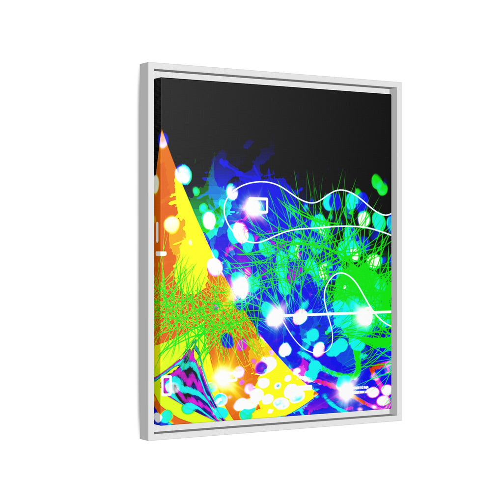 Abstract Neon Wave Matte Canvas Framed Art
