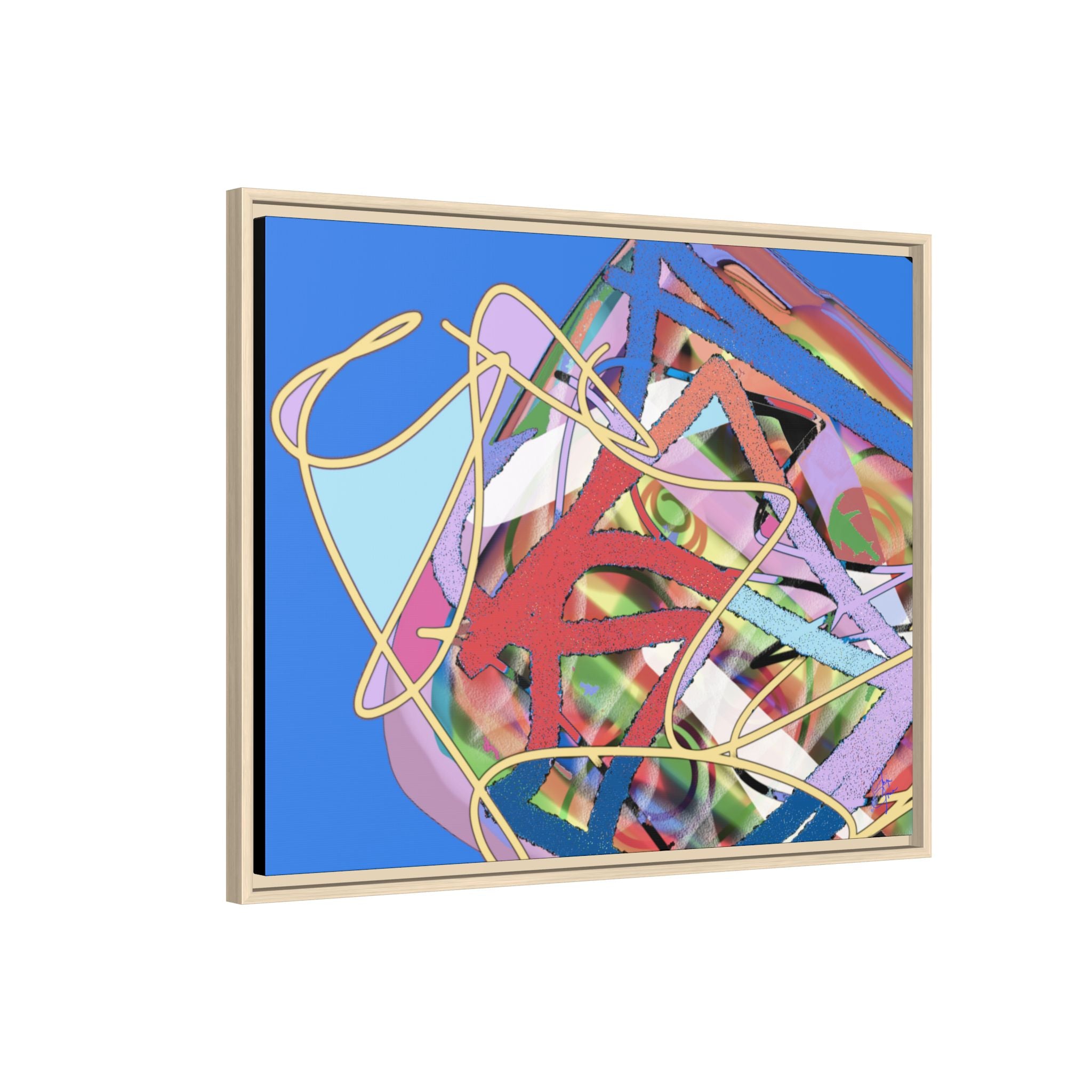 Abstract Multi‑Color Framed Canvas Art – Vibrant Modern Wall Decor
