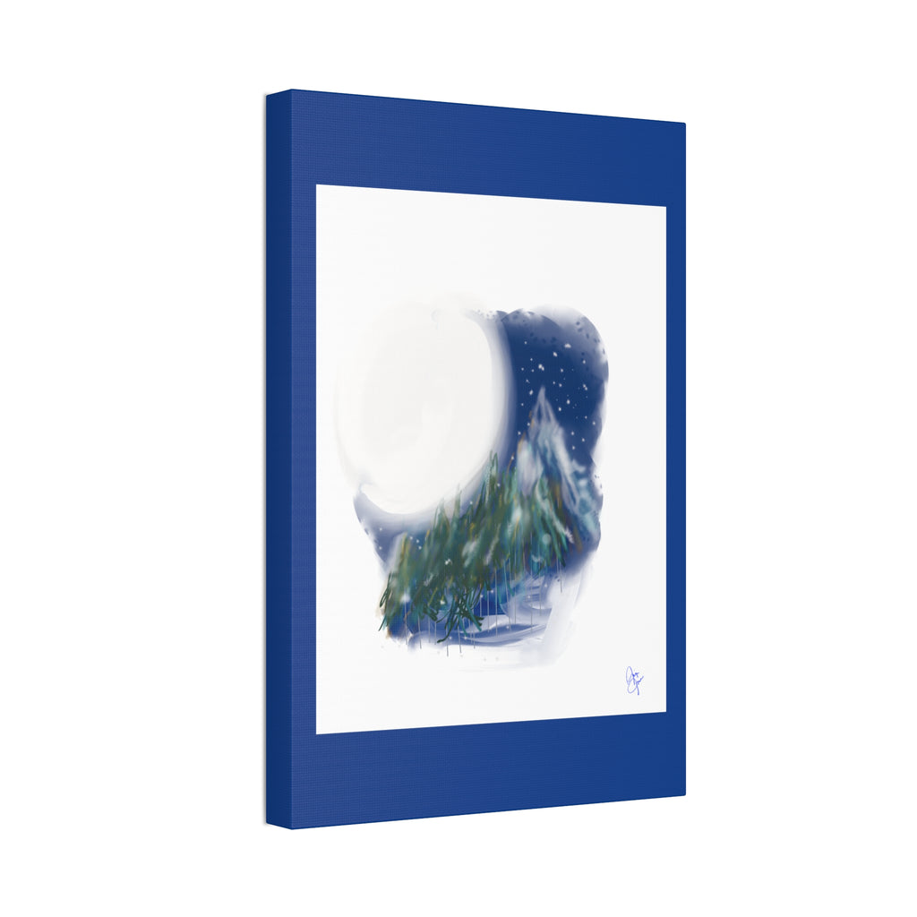 Moonlit Pine Forest Canvas Print — Stretched 1.5"