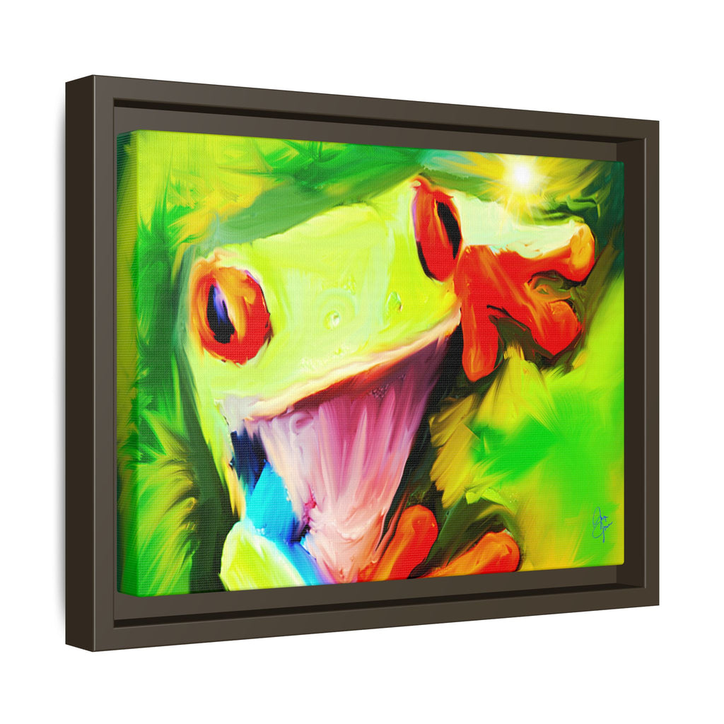 Colorful Tree Frog Matte Canvas Print — Framed Tropical Wall Art