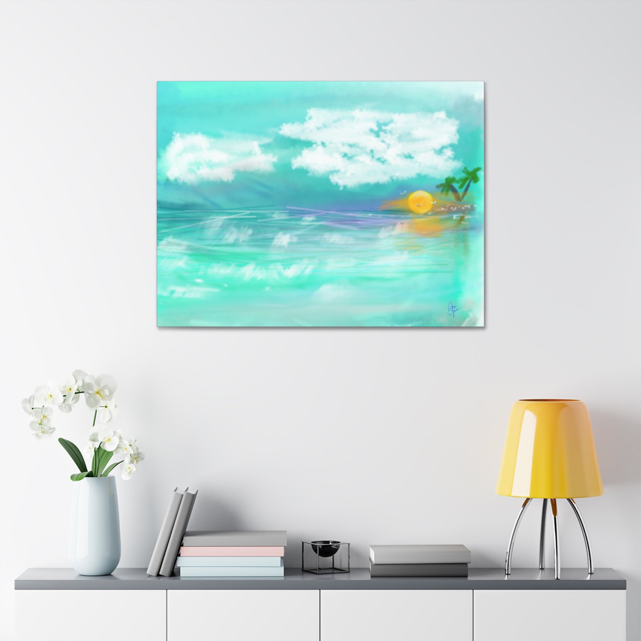 Tropical Sunset Beach Canvas — Stretched 1.5" Wall Art