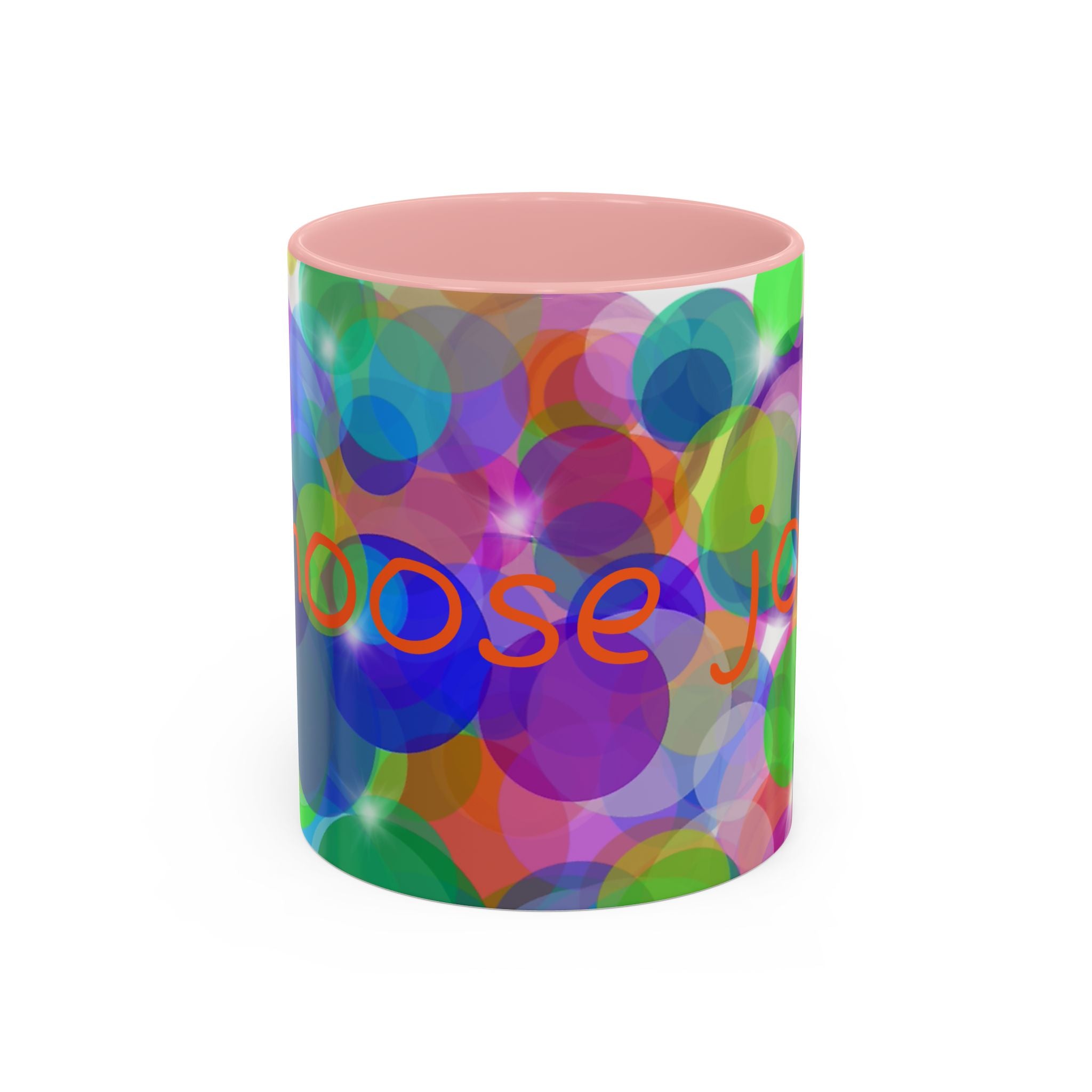 Colorful Bokeh "Choose Joy!" Accent Coffee Mug (11/15oz)