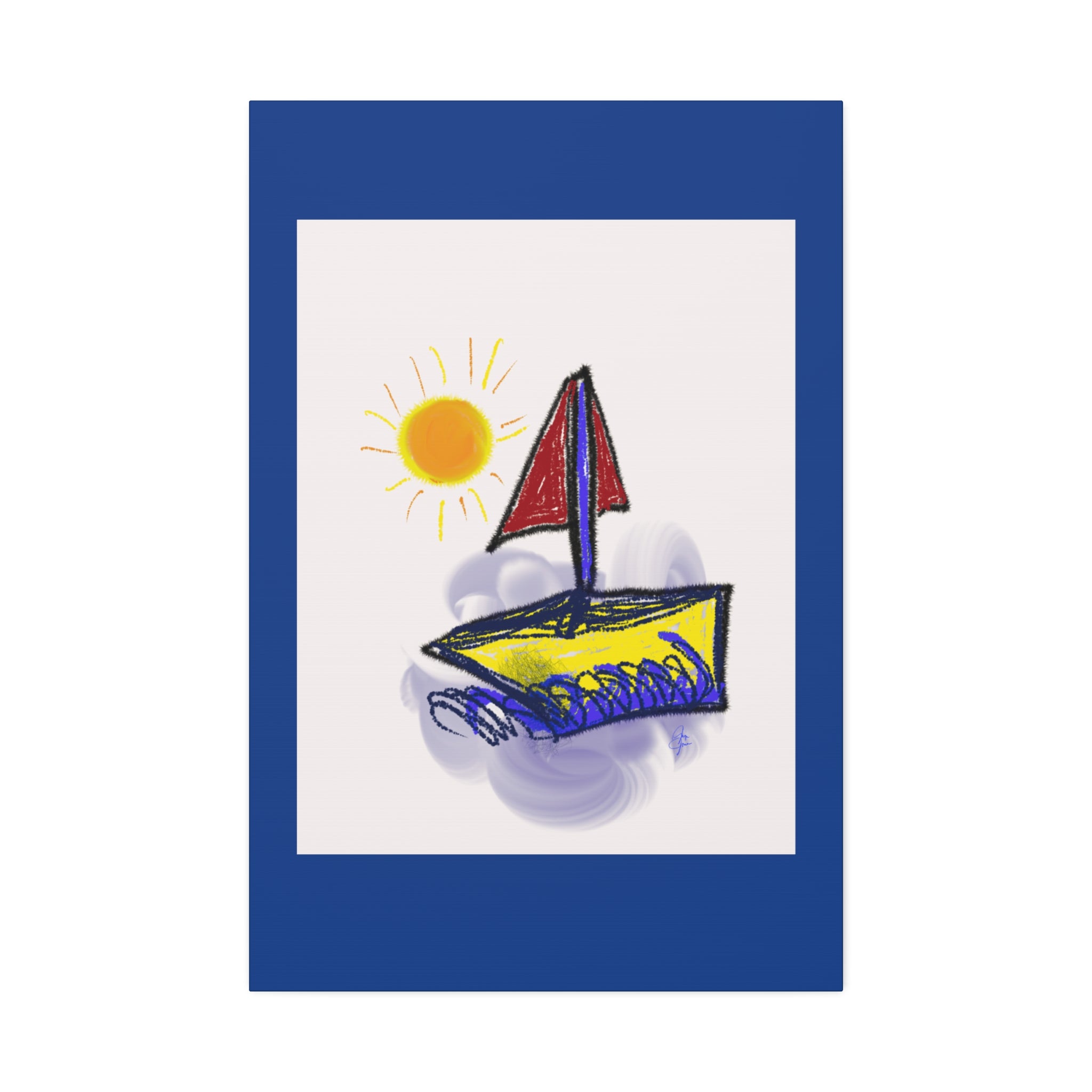 Whimsical Sailboat Canvas — Child's Room Wall Art