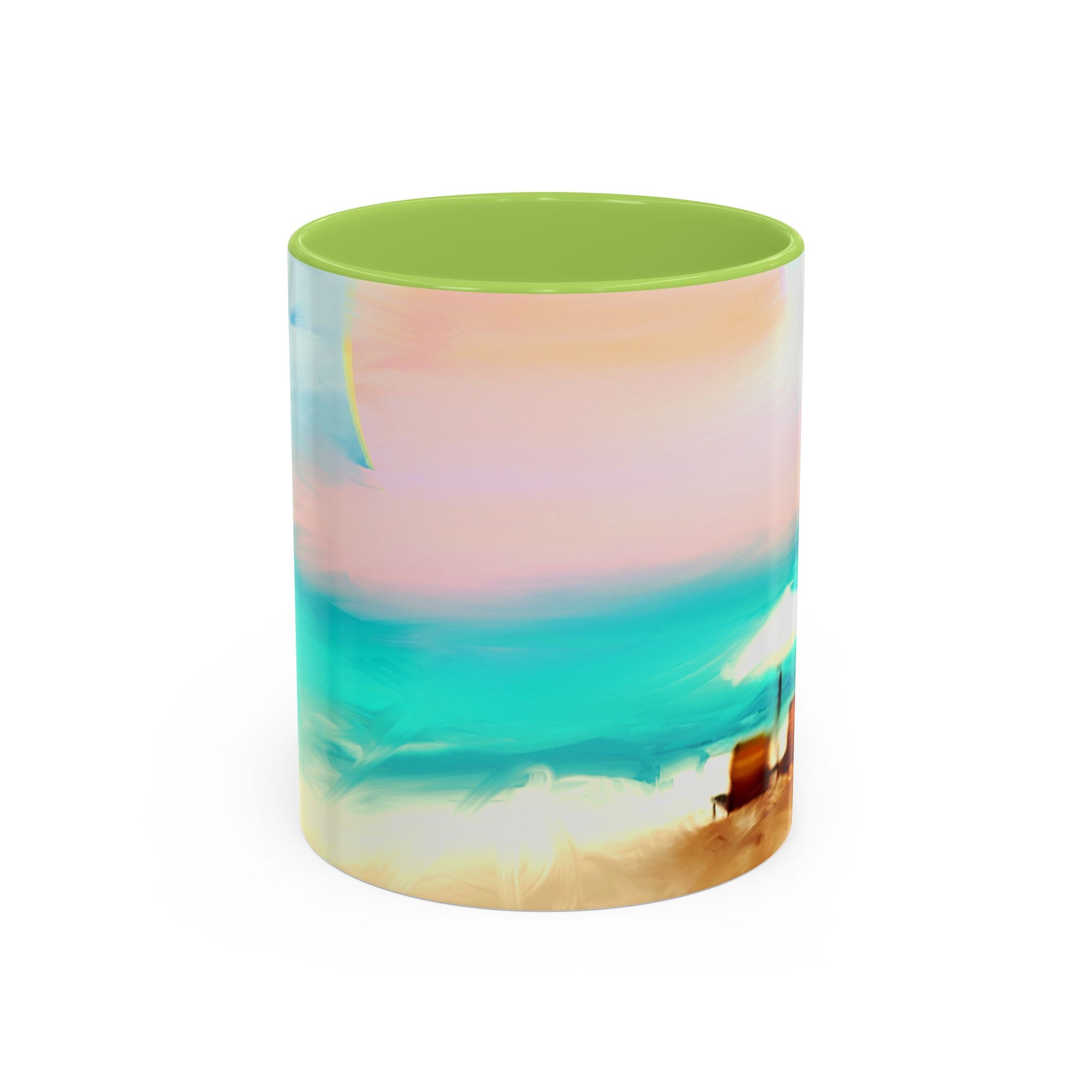 Beach Sunrise Accent Coffee Mug — Tropical Ocean Scene 11/15oz