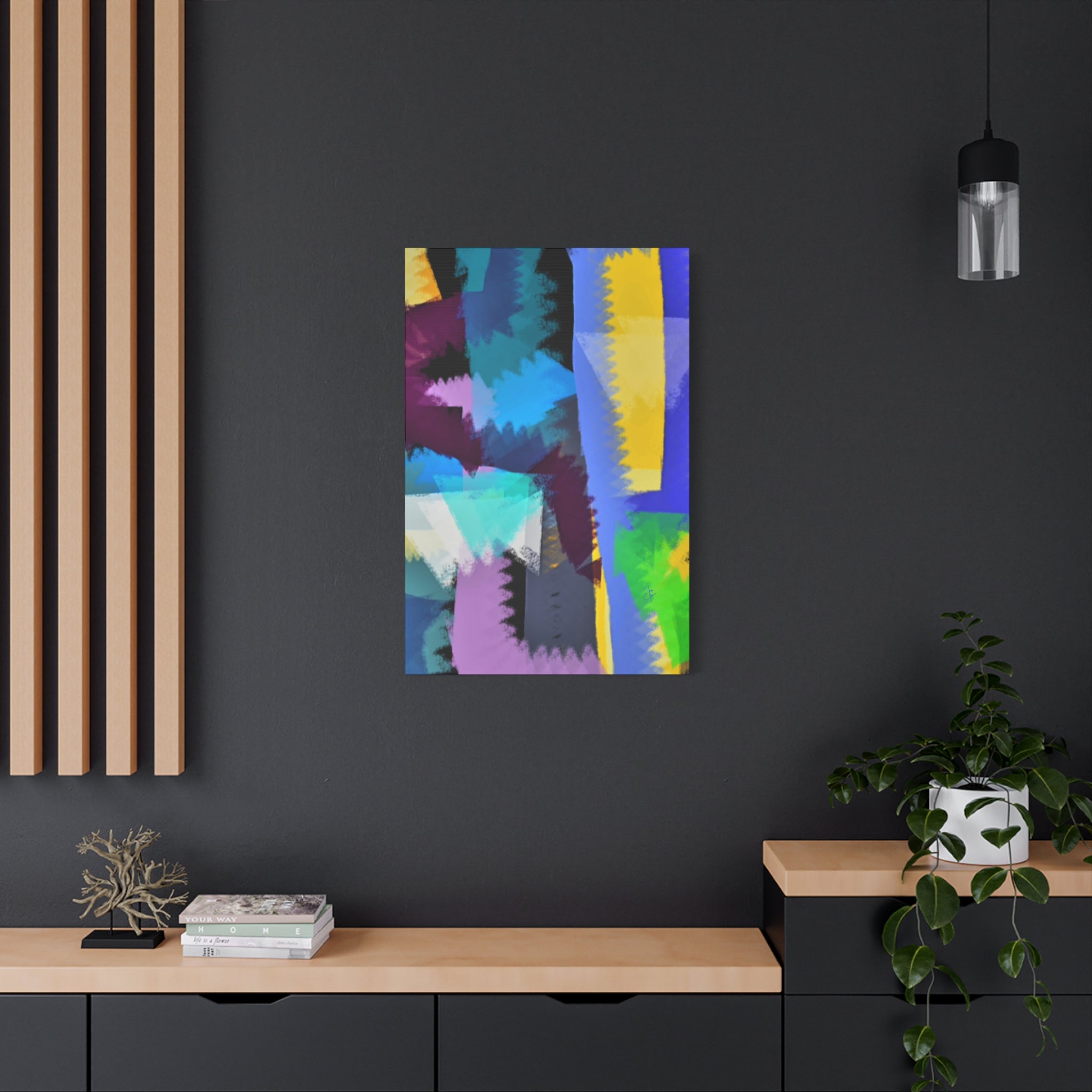 Abstract Color Burst Canvas Print — Vibrant Geometric Wall Art