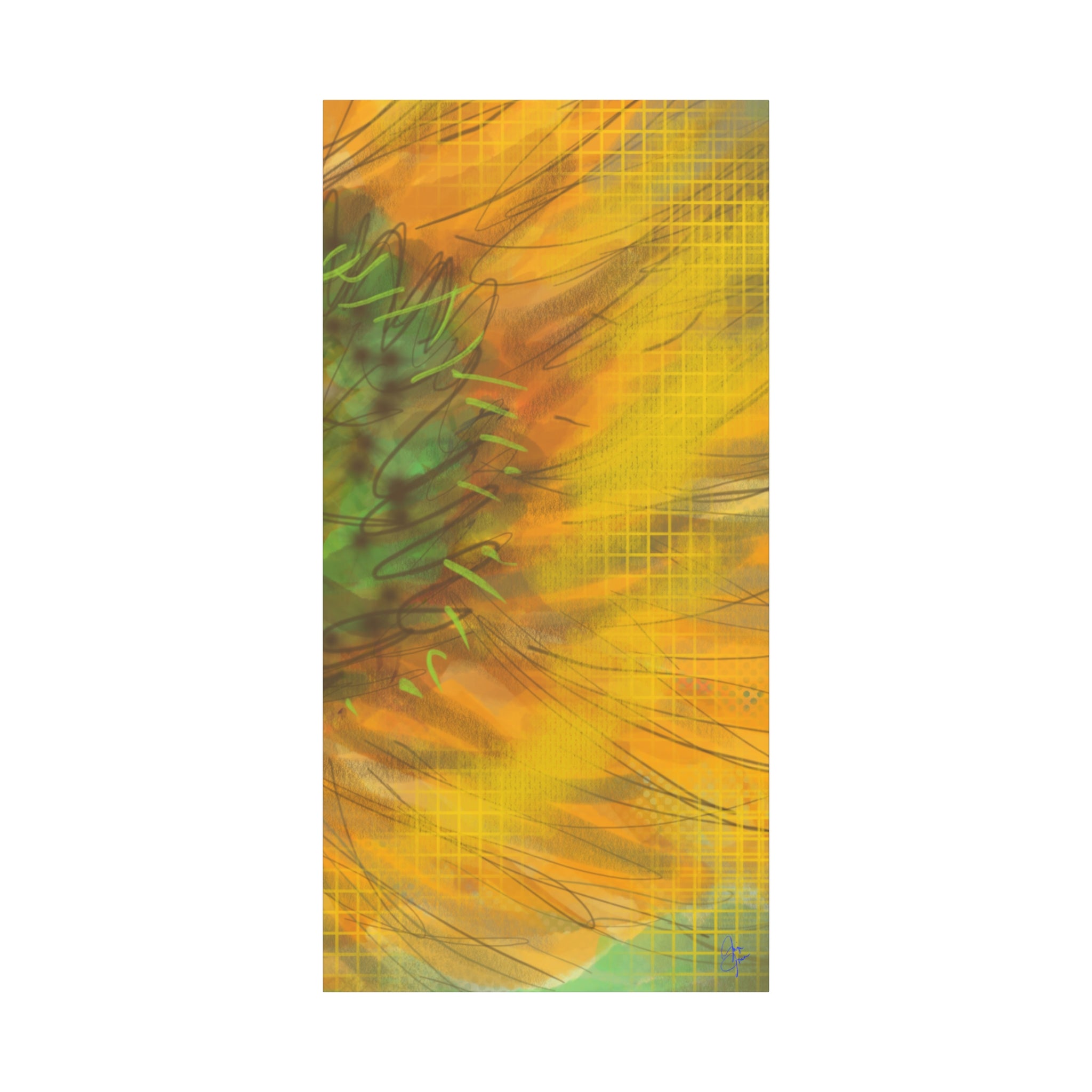 Sunflower Burst Matte Canvas Wall Art — Orange Stretched Canvas Print