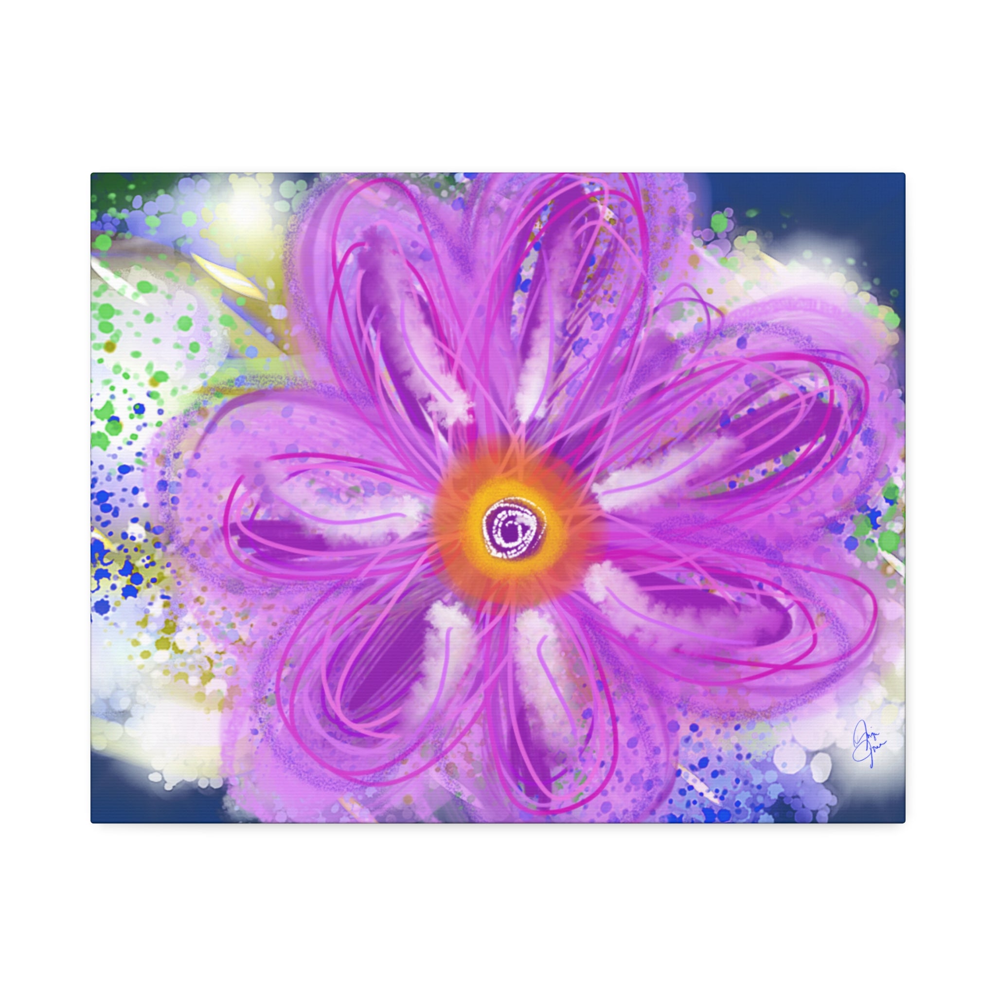 Purple Bloom Floral Canvas - Stretched 1.5" Wall Art