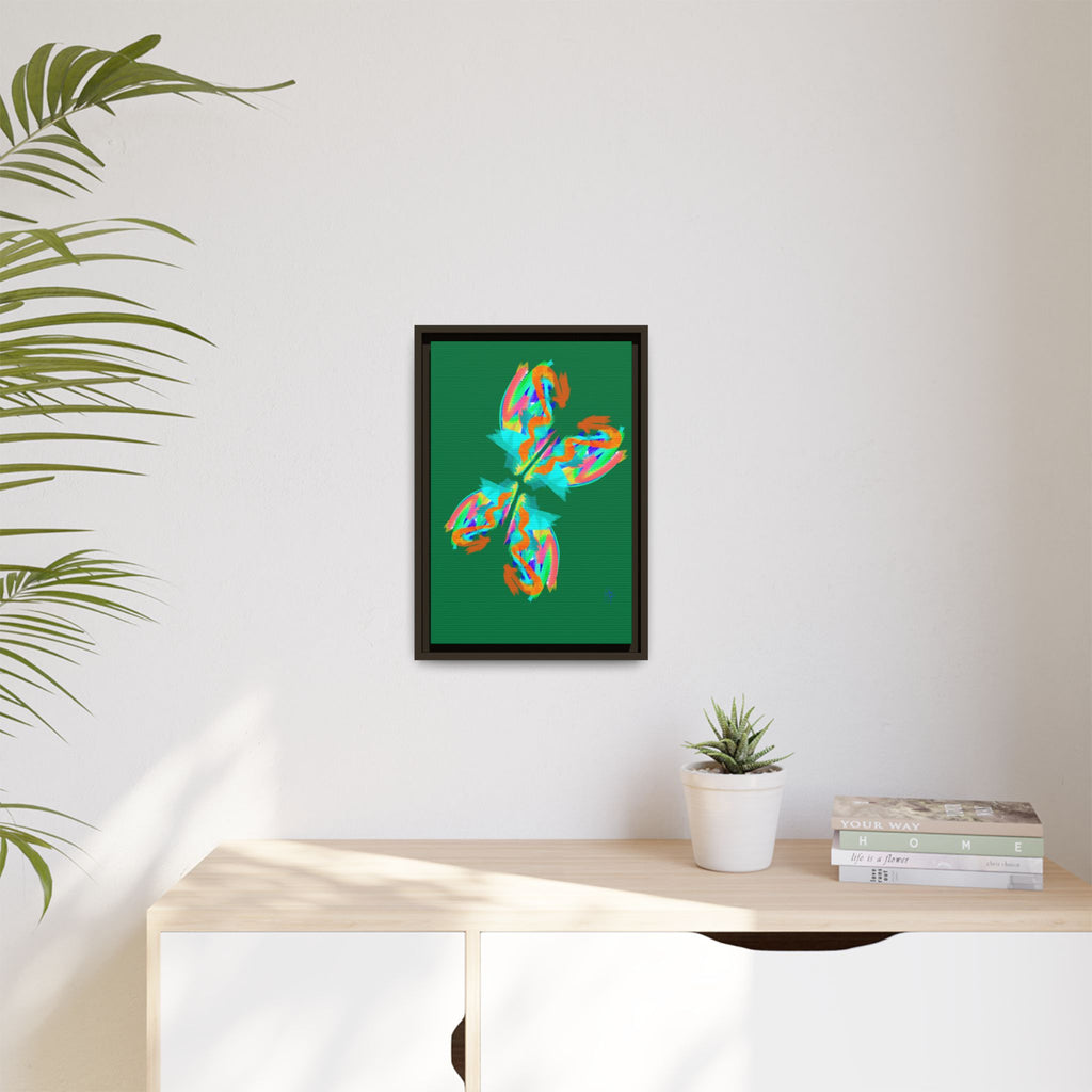 Framed Matte Canvas — Neon Abstract Butterfly Wall Art