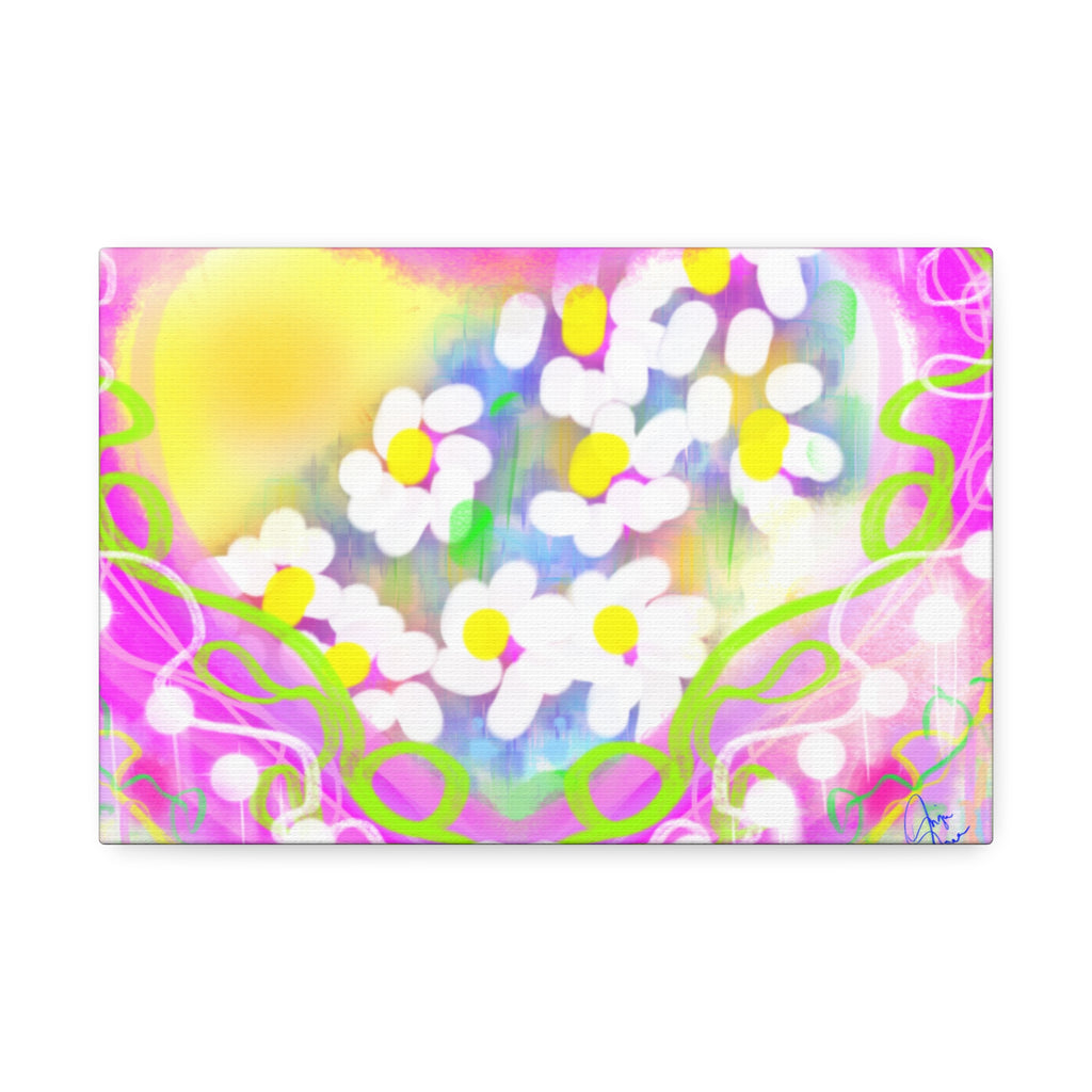 Daisy Burst Canvas Art — Bright Floral Stretched Canvas 1.5"