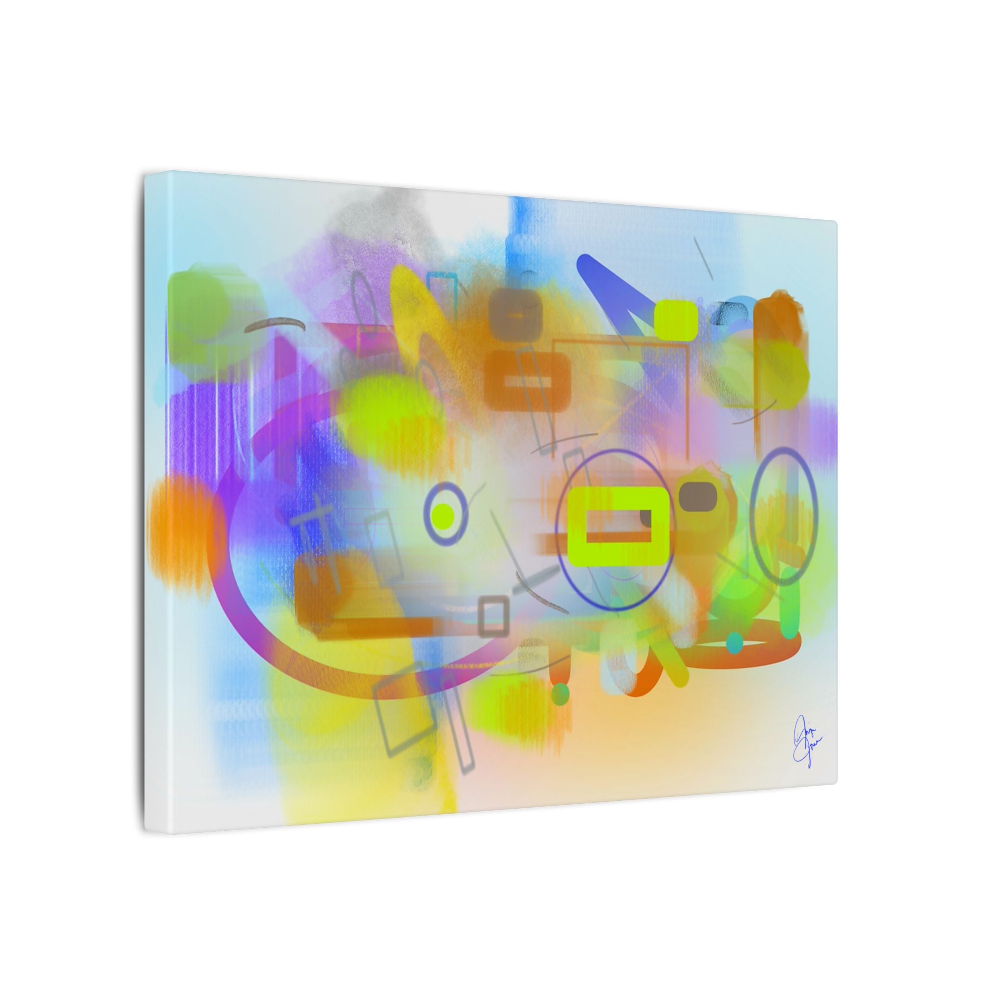 Abstract Color Burst Matte Canvas Print — Vibrant Geometric Wall Art