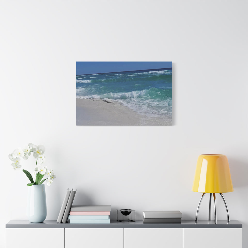 Seaside Waves Matte Canvas Print — Stretched Beach Wall Art