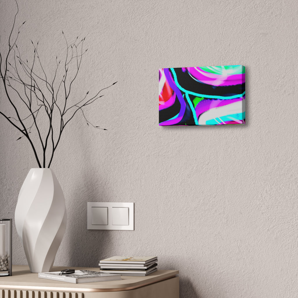 Abstract Neon Wave Canvas