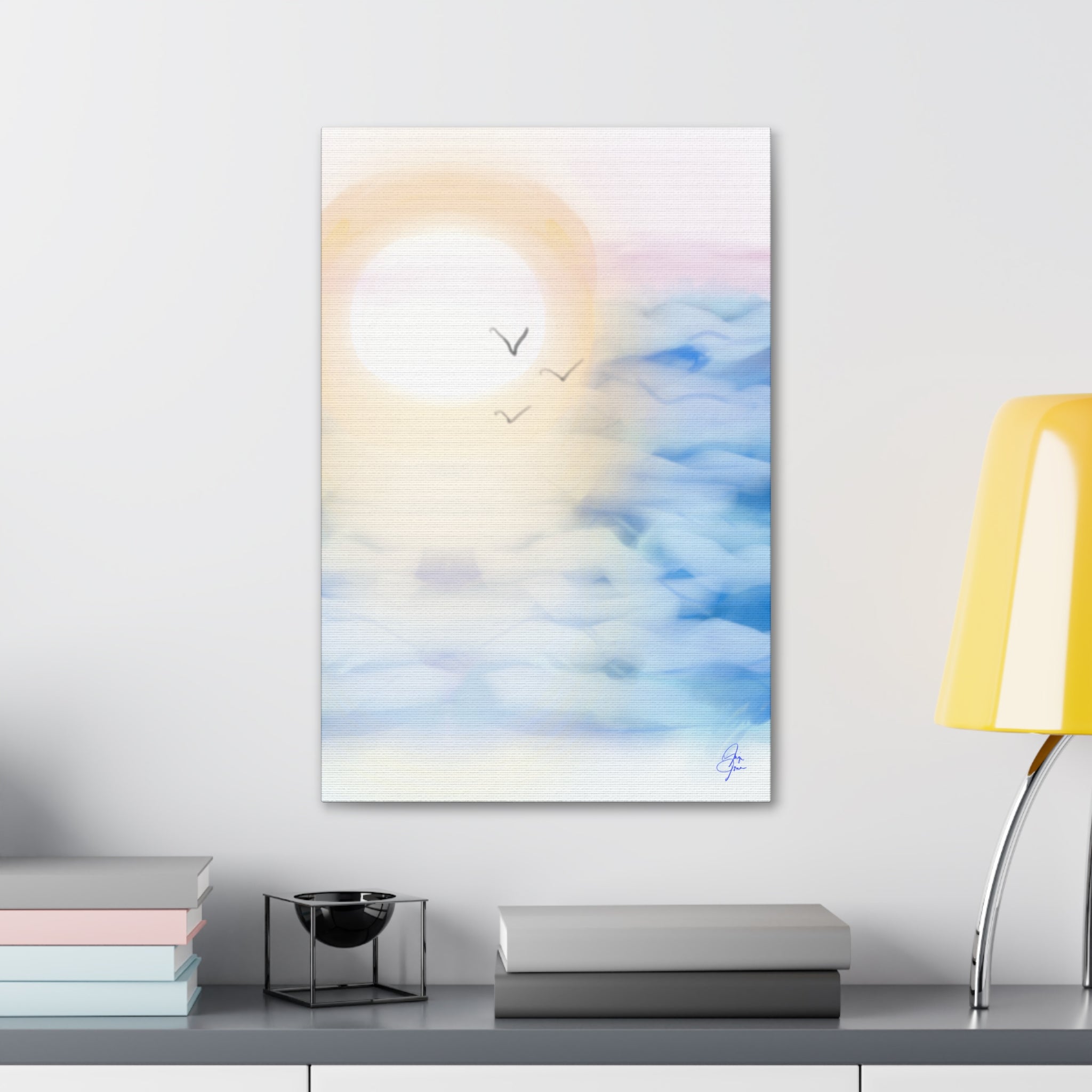 Sunrise Seascape Canvas Print — Soothing Ocean Wall Art, 1.5" Stretched