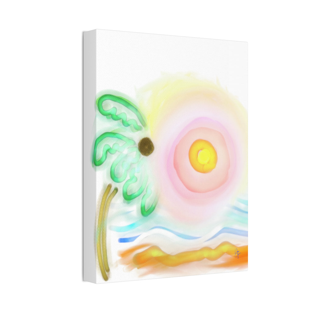 Tropical Sunrise Canvas Wall Art — Stretched 1.5" Beach Landscape Print