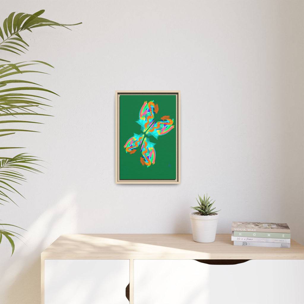 Framed Matte Canvas — Neon Abstract Butterfly Wall Art