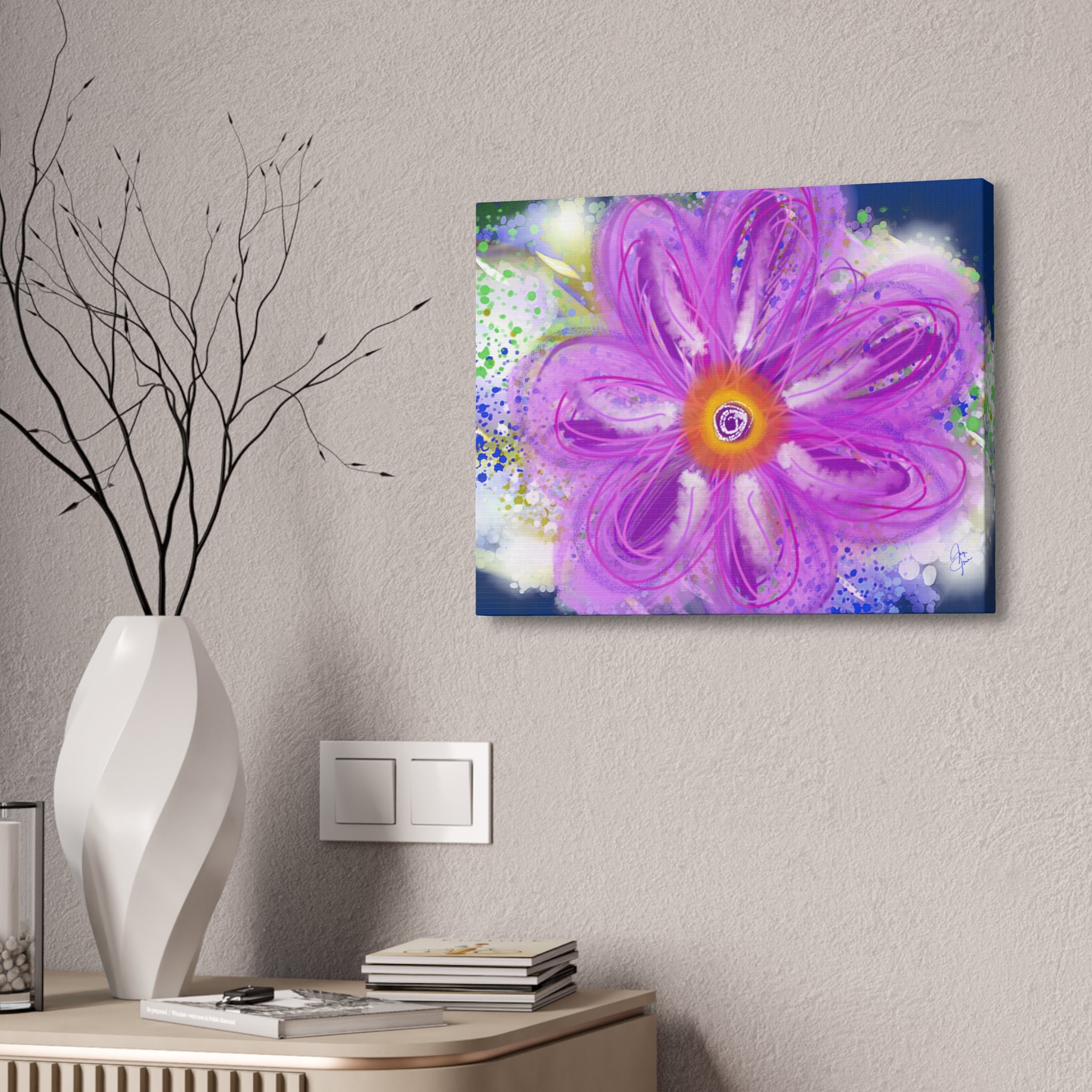 Purple Bloom Floral Canvas - Stretched 1.5" Wall Art