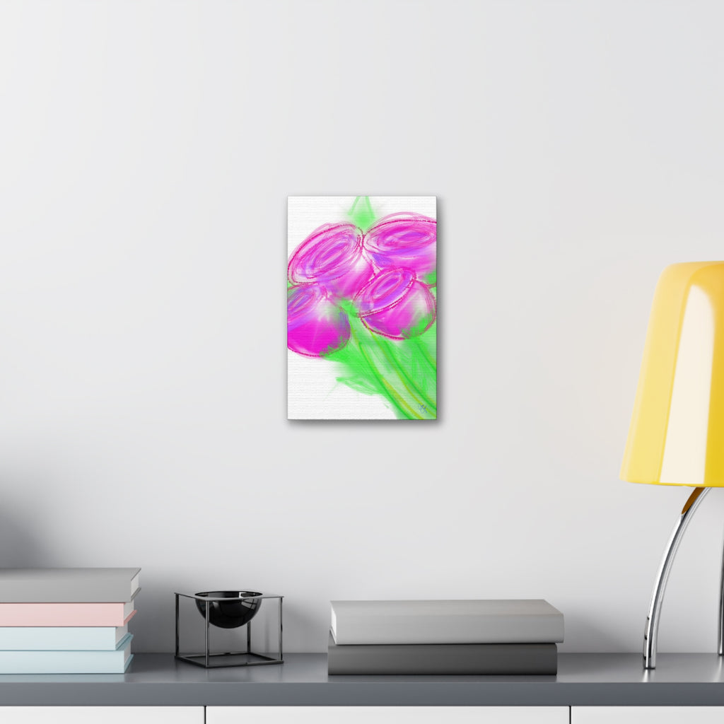 Pink Bloom Abstract Canvas