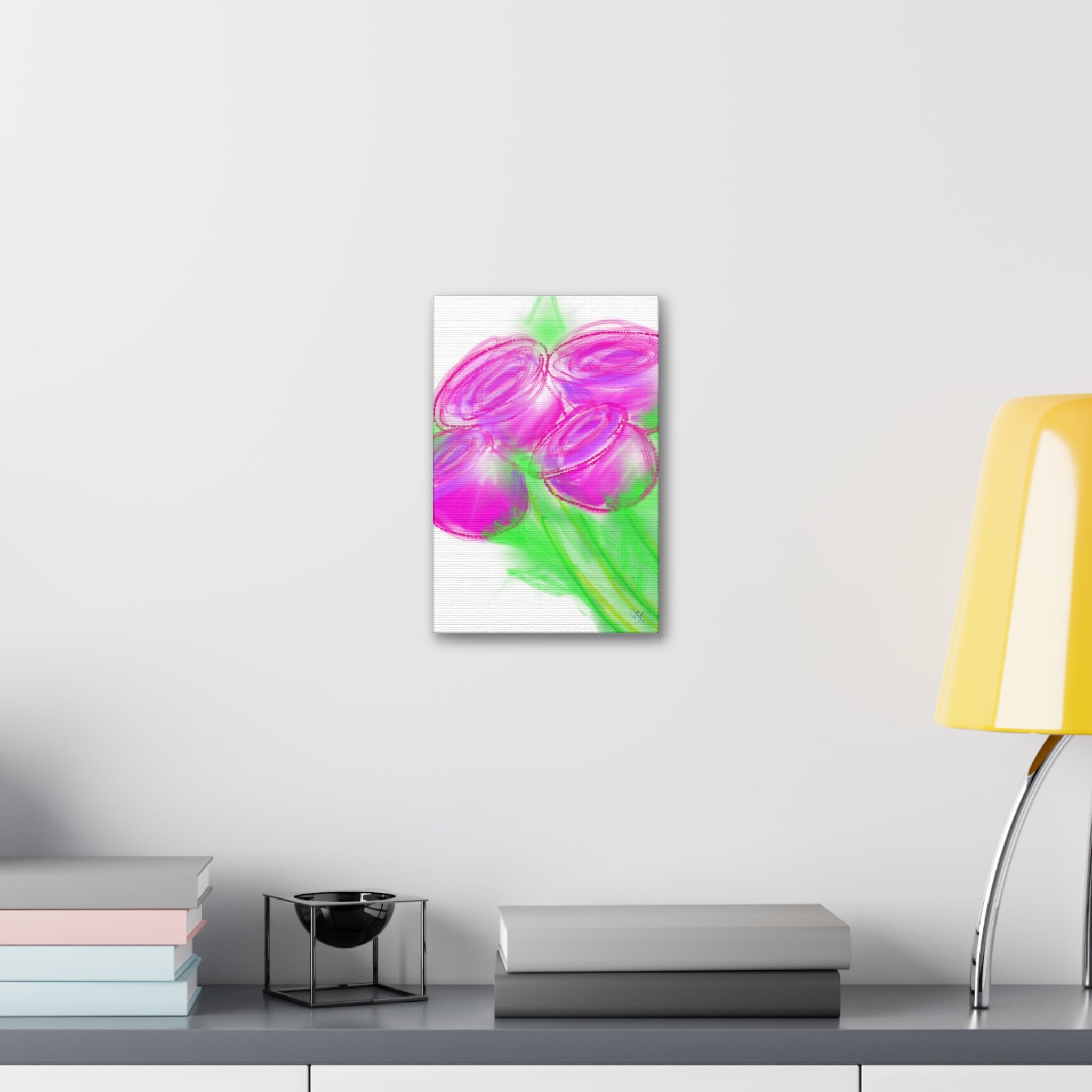 Pink Bloom Abstract Canvas