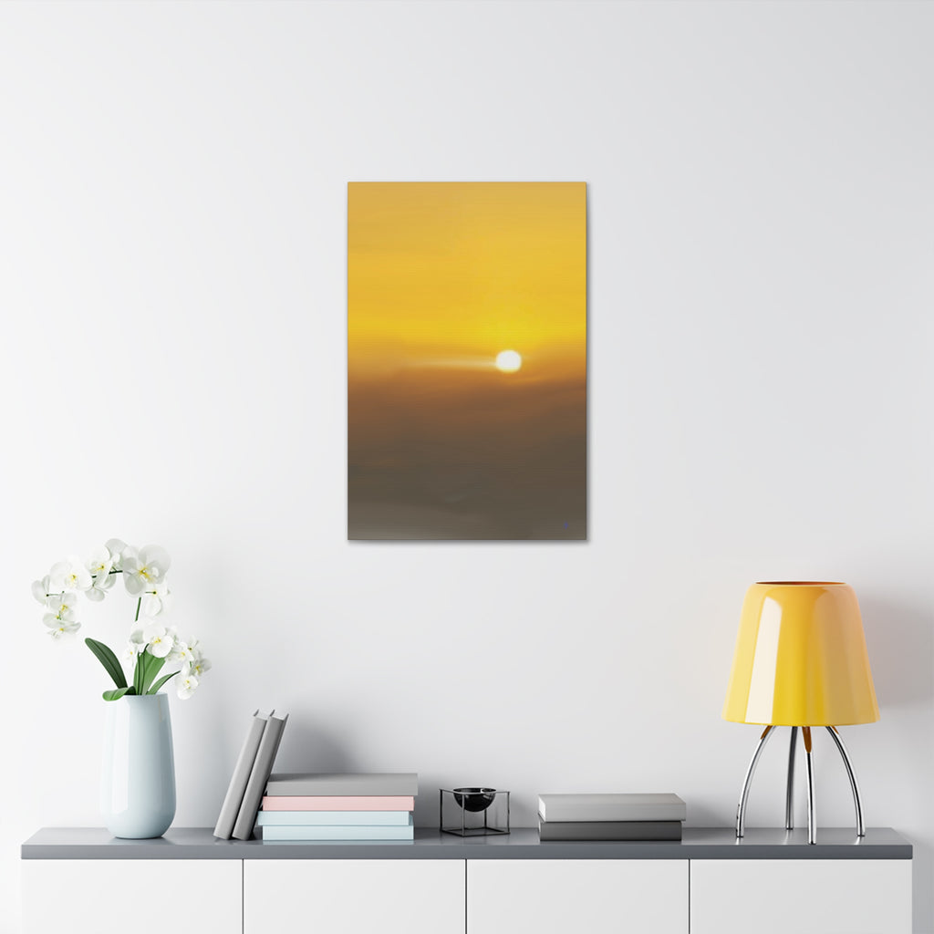 Golden Sunrise Canvas Wall Art — Tranquil Sunrise Stretched Canvas