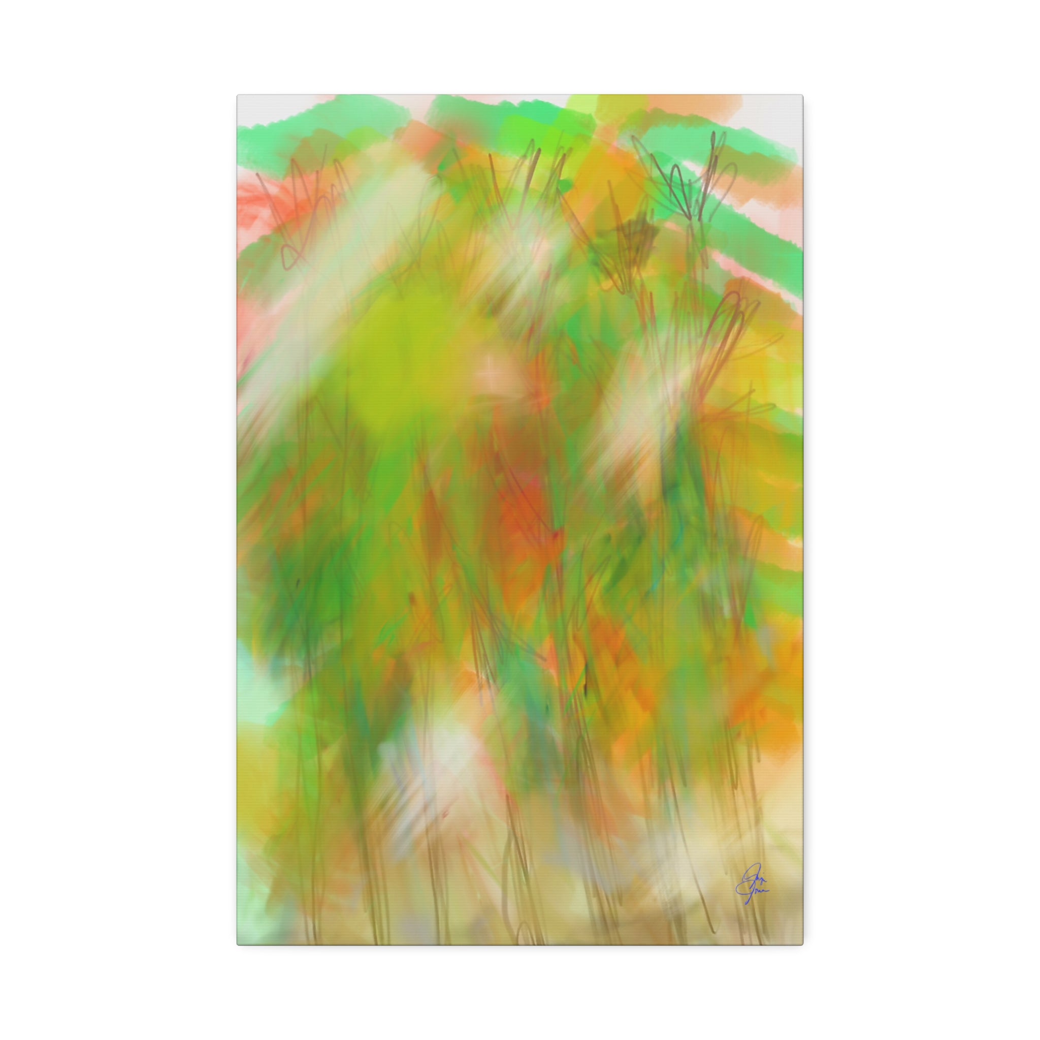 Abstract Green Forest Canvas — Stretched Wall Art
