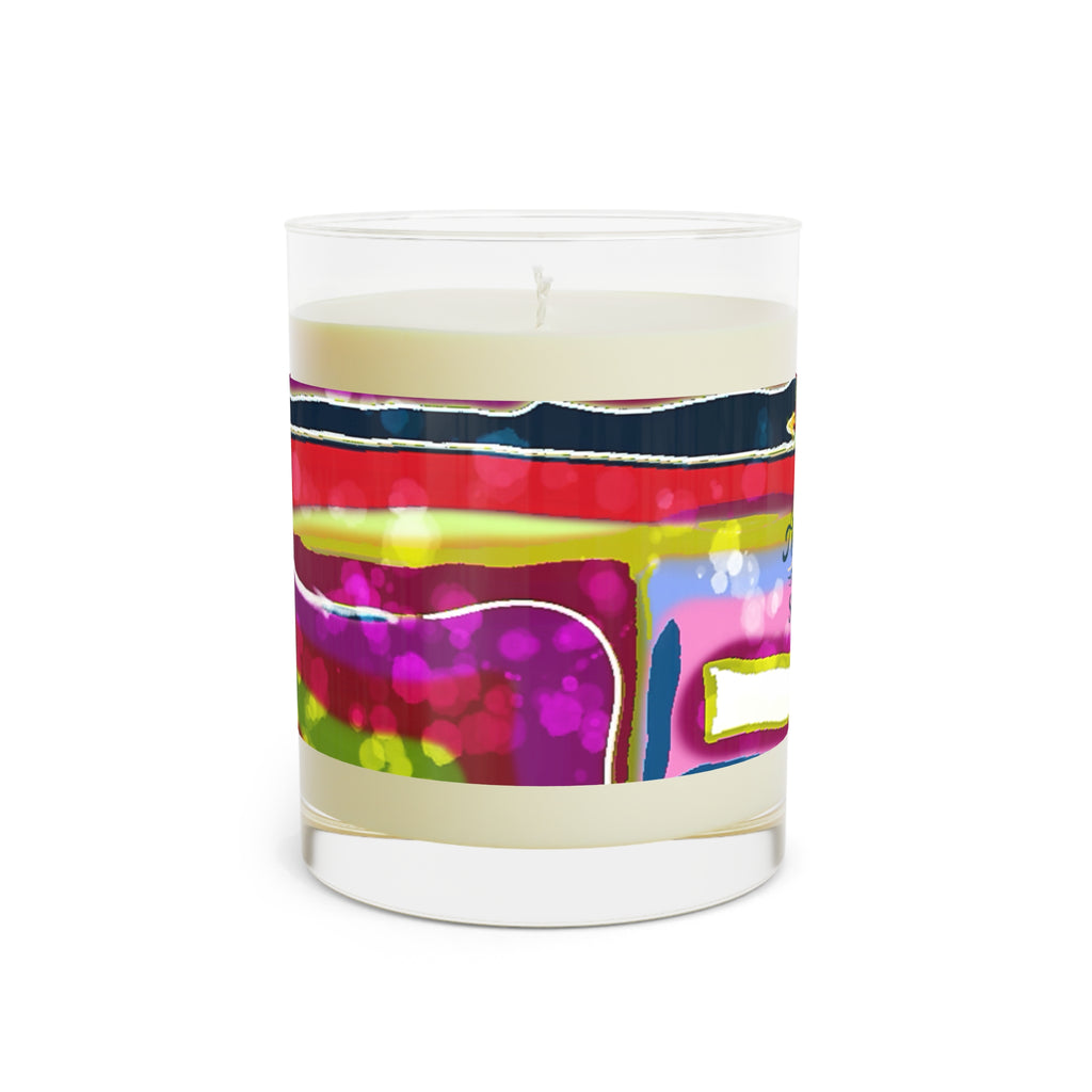 11oz Scented Candle — "Angie's Soul" Colorful Abstract Glass Jar