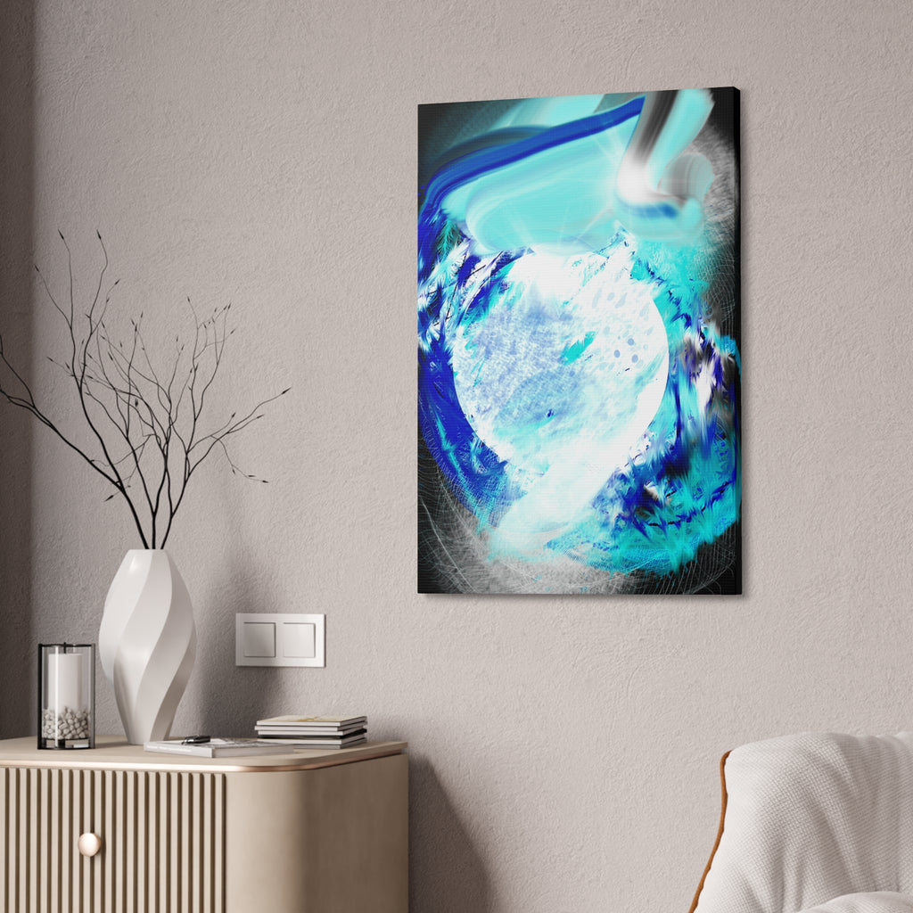 Abstract Blue Moon Canvas Print — Stretched 1.5" Wall Art