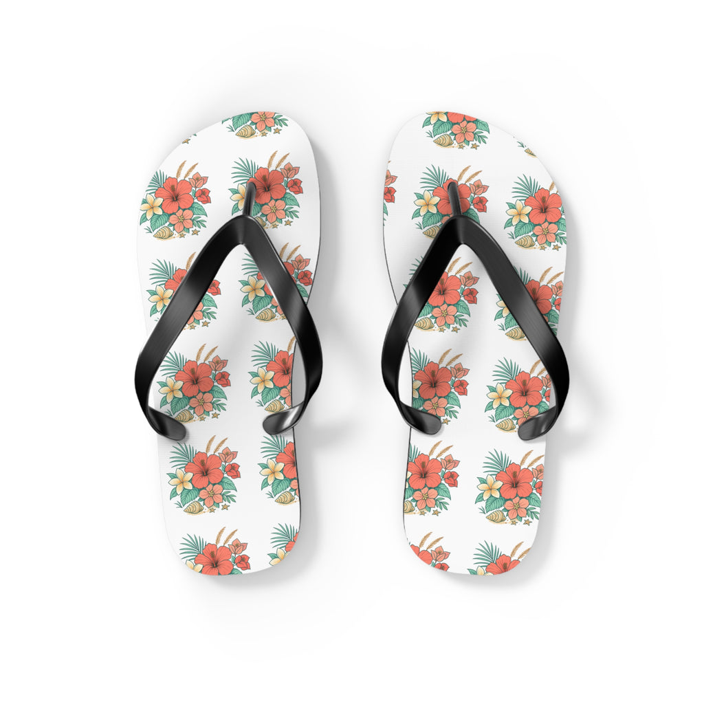 Tropical Hibiscus Flip Flops – Floral Beach Sandals
