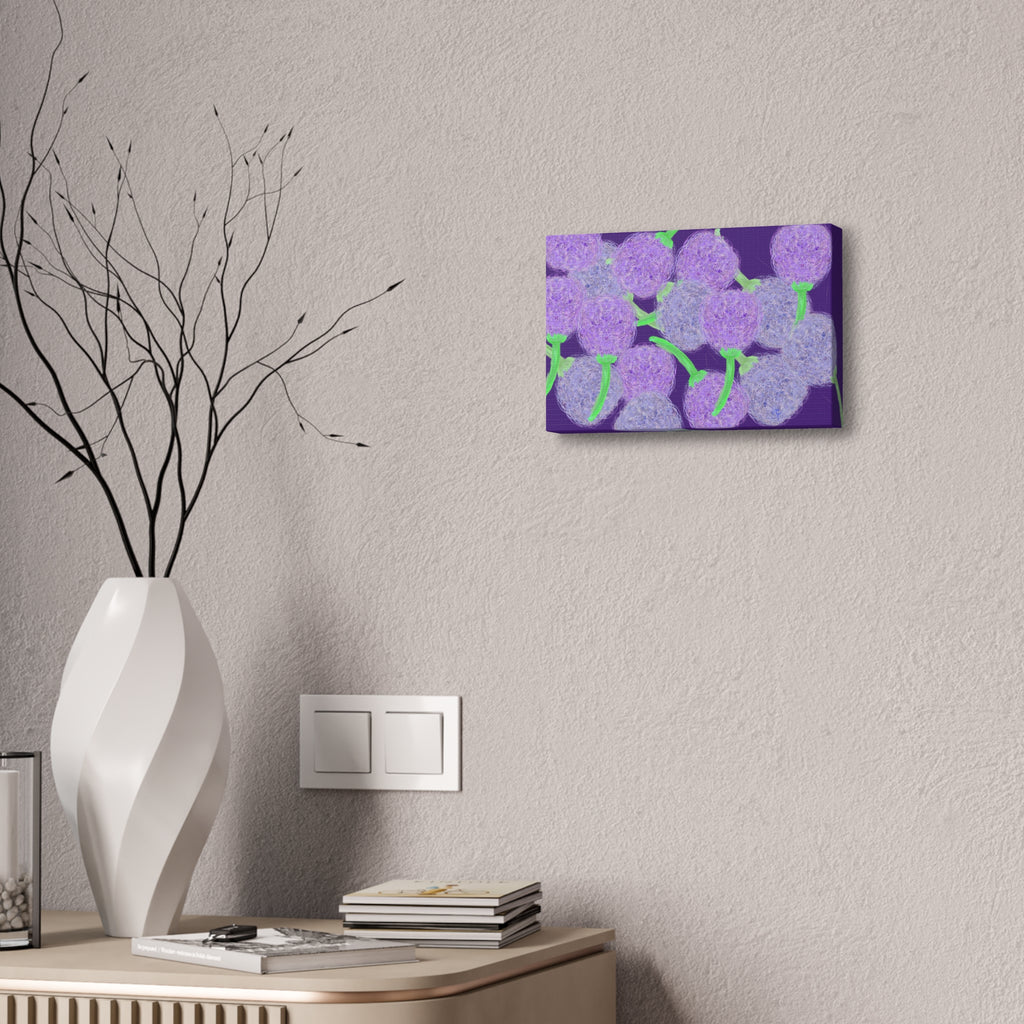 Purple Berry Art Canvas Print — Floral Abstract Wall Decor (Stretched 1.5")