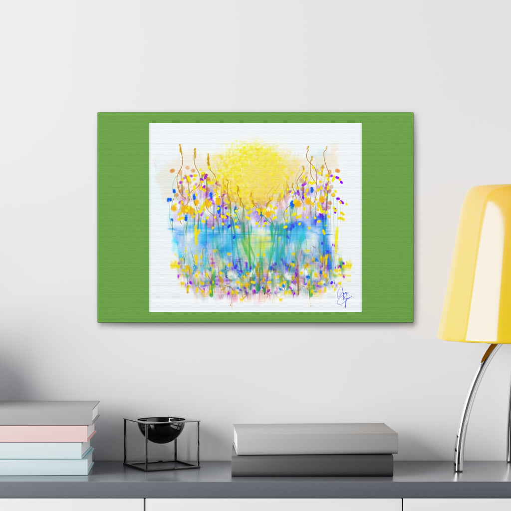 Sunburst Meadow Canvas Print — Vibrant Floral Wall Art