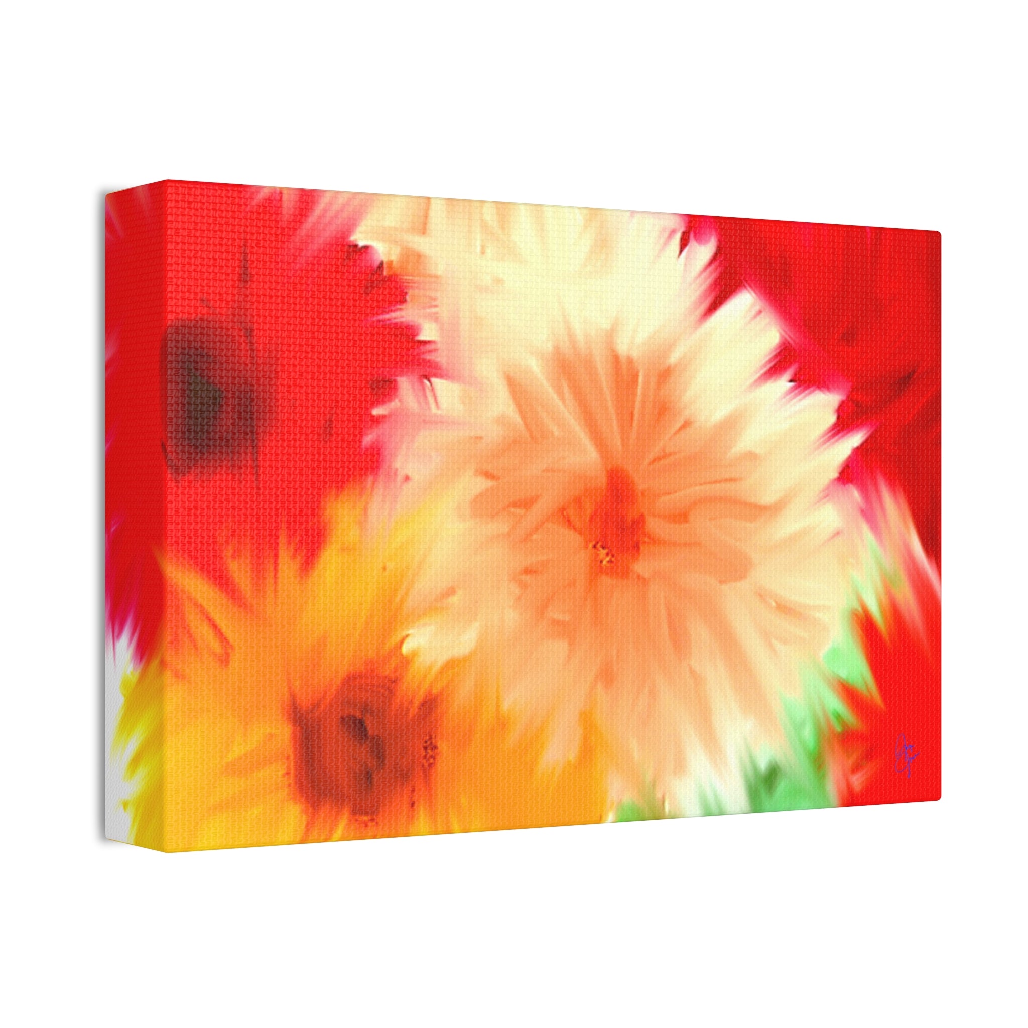 Bright Floral Abstract Canvas Wall Art — Stretched 1.5"