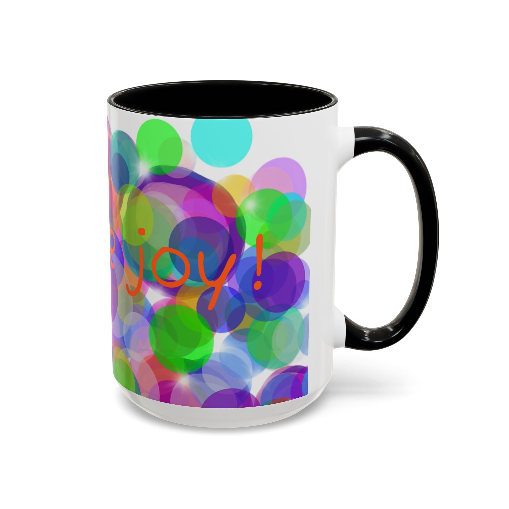 Colorful Bokeh "Choose Joy!" Accent Coffee Mug (11/15oz)