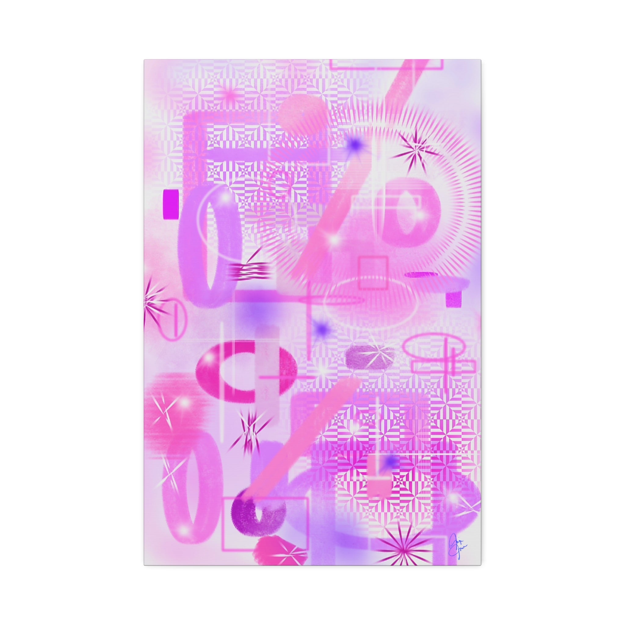 Abstract Pink Dream Canvas Wall Art — Modern Pastel Geometric Print