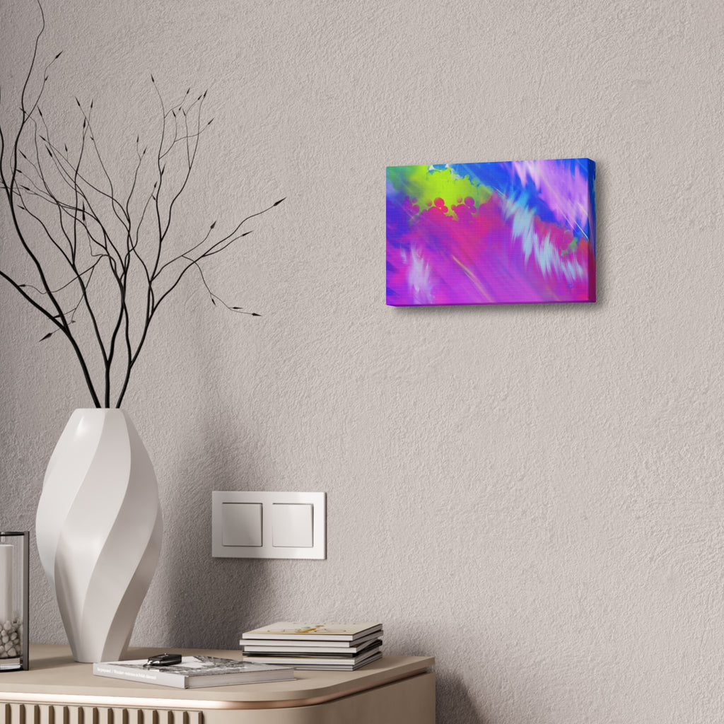 Abstract Neon Tie-Dye Canvas Print — Vibrant Rainbow Wall Art (Stretched 1.5")