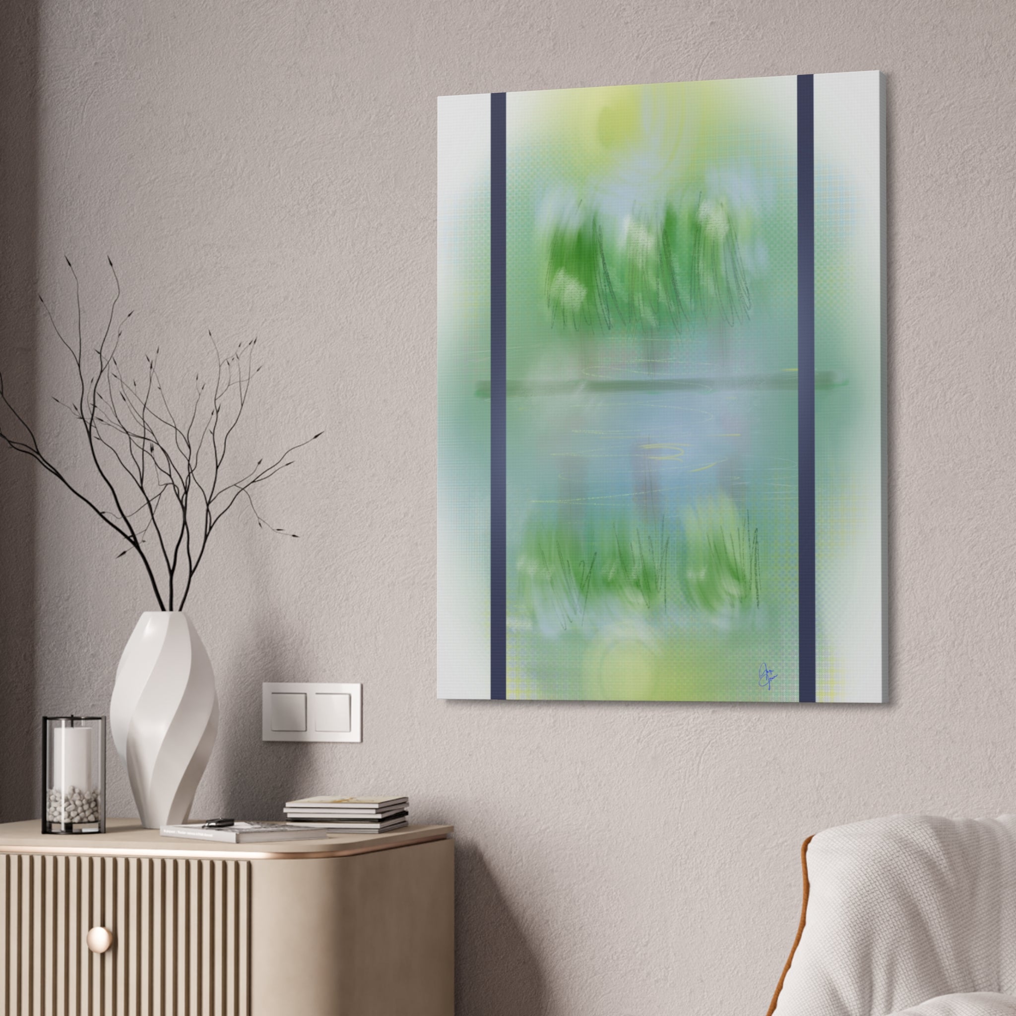 Stretched Canvas Wall Art — 'View Out the Window' Scene