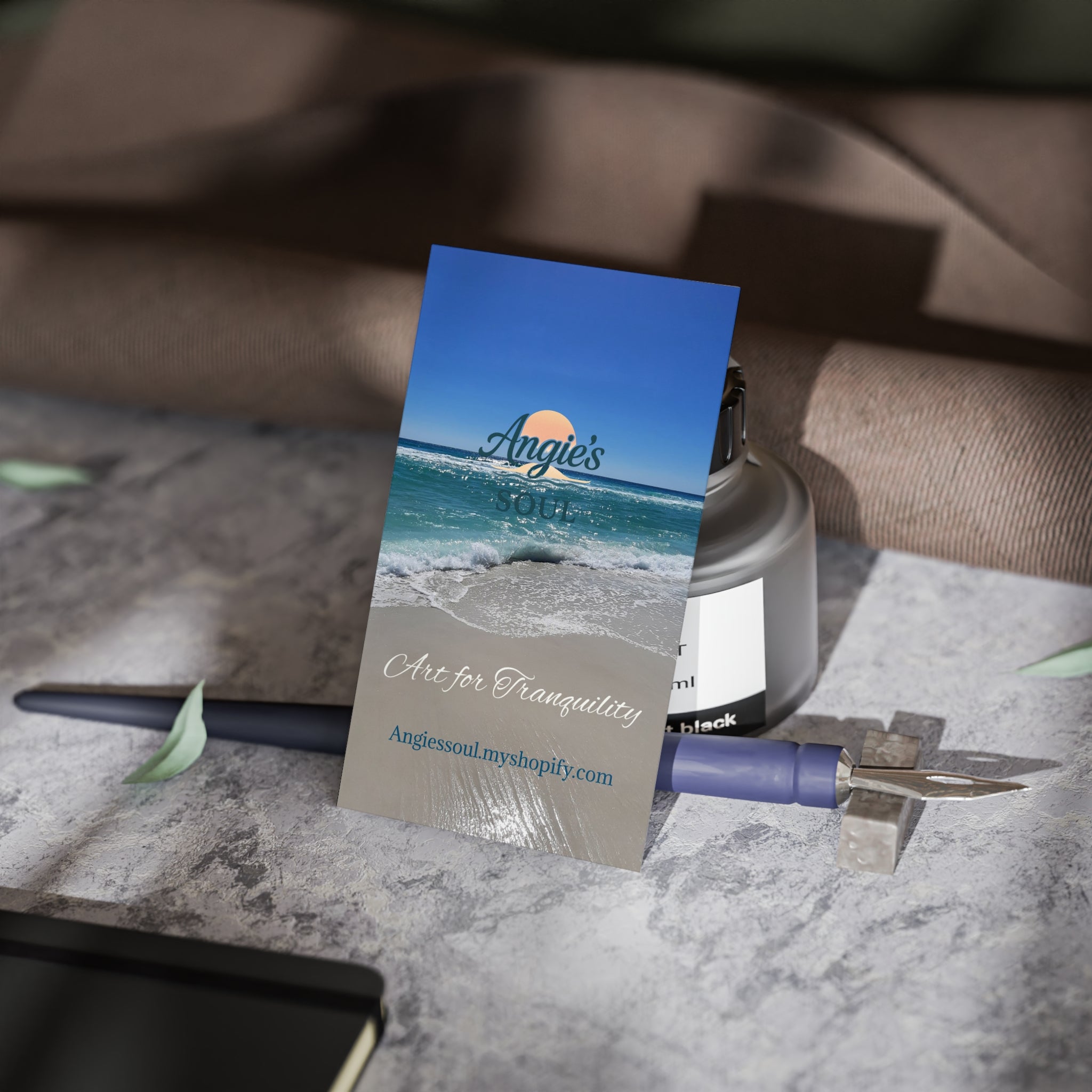 Tranquil Beach Business Cards — 'Art for Tranquility' Professional Cards