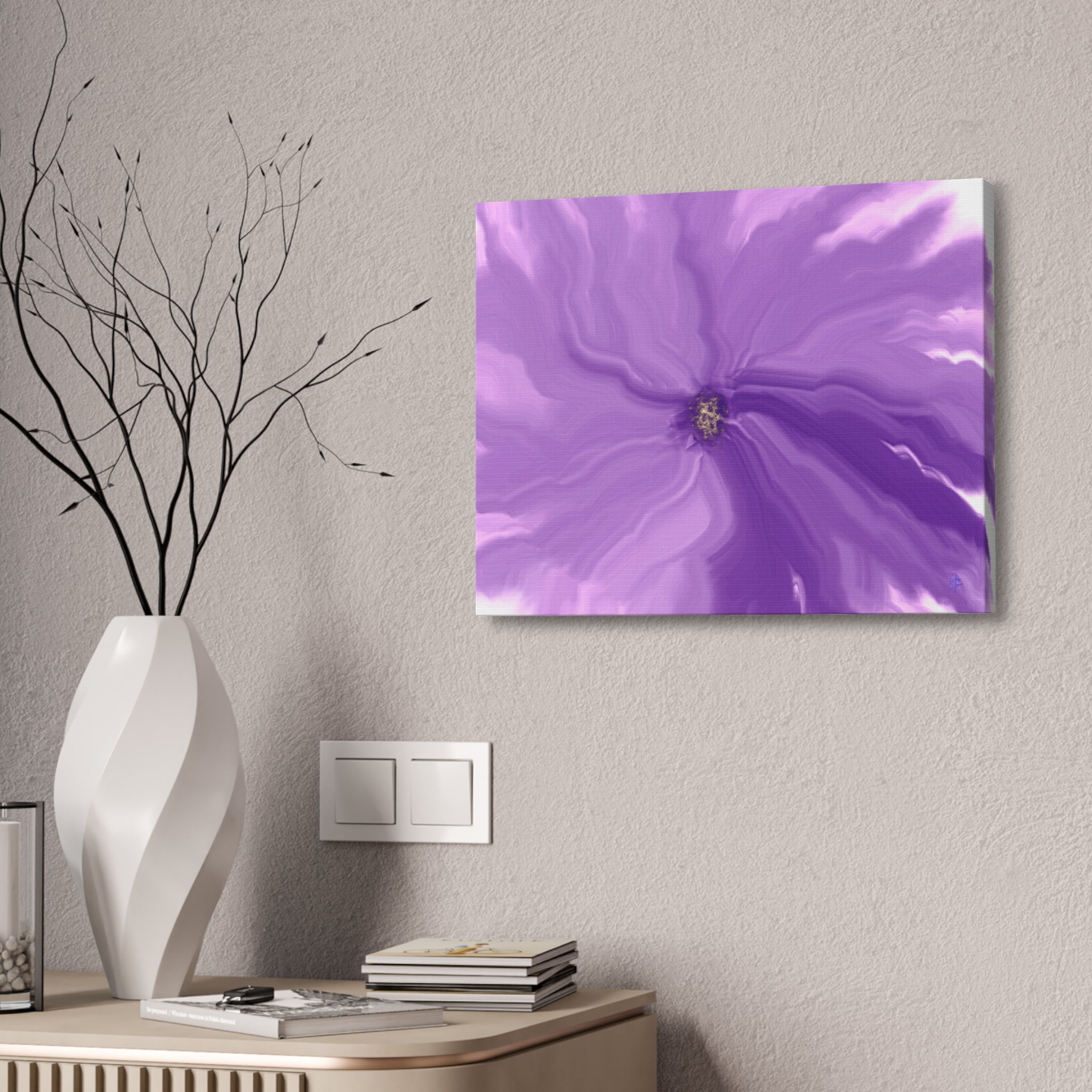 Abstract Purple Swirl Canvas Art – Stretched 1.5"