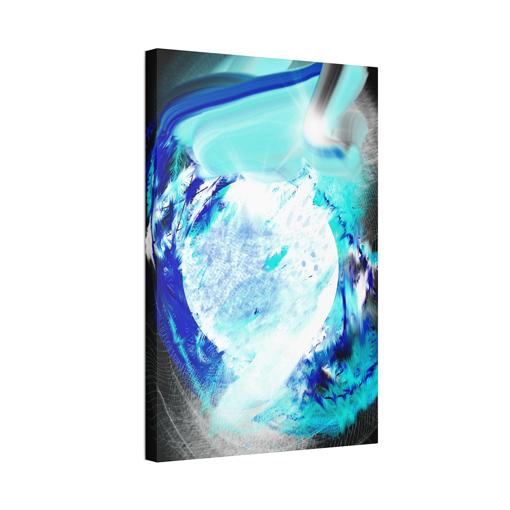 Abstract Blue Moon Canvas Print — Stretched 1.5" Wall Art