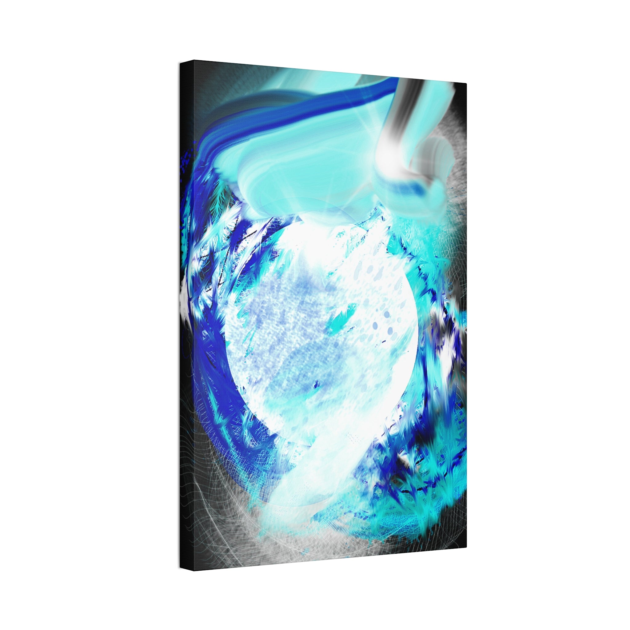 Abstract Blue Moon Canvas Print — Stretched 1.5" Wall Art
