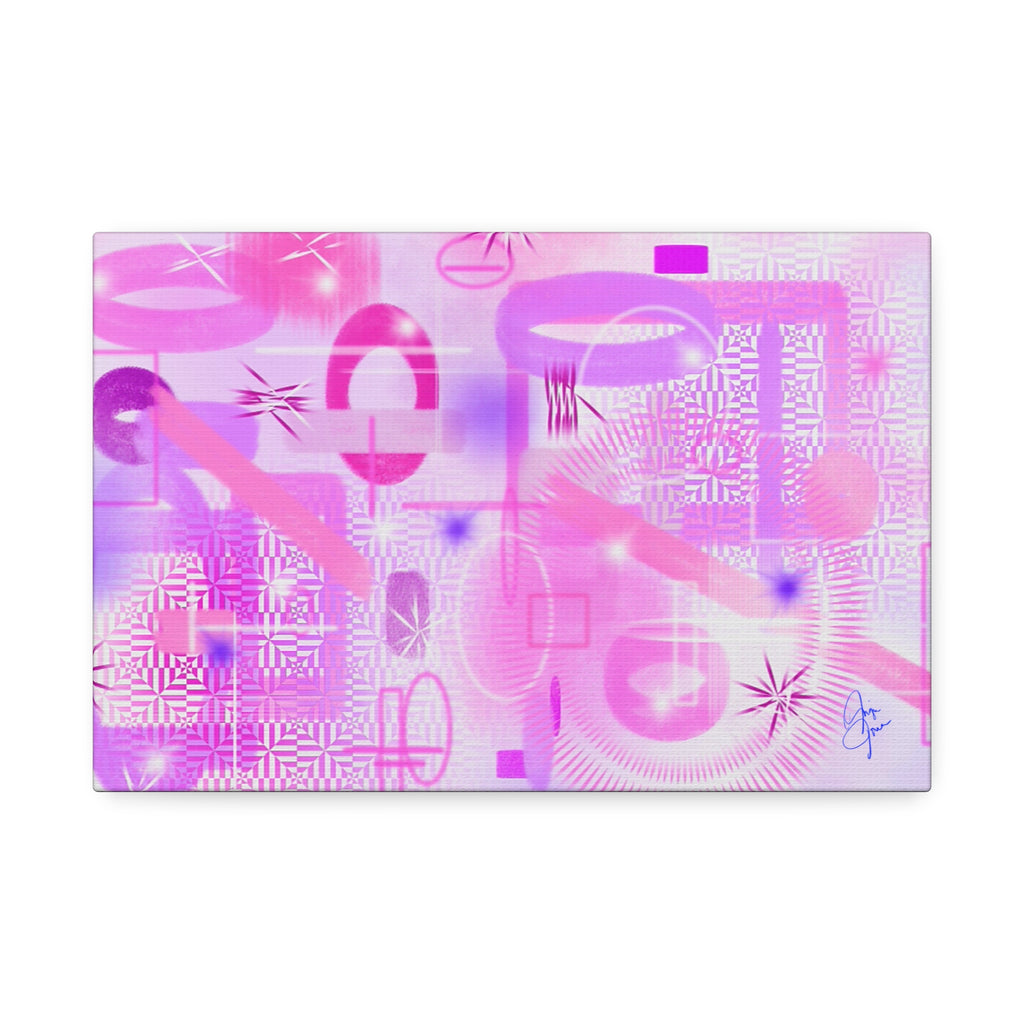 Abstract Pink Dream Canvas Wall Art — Modern Pastel Geometric Print